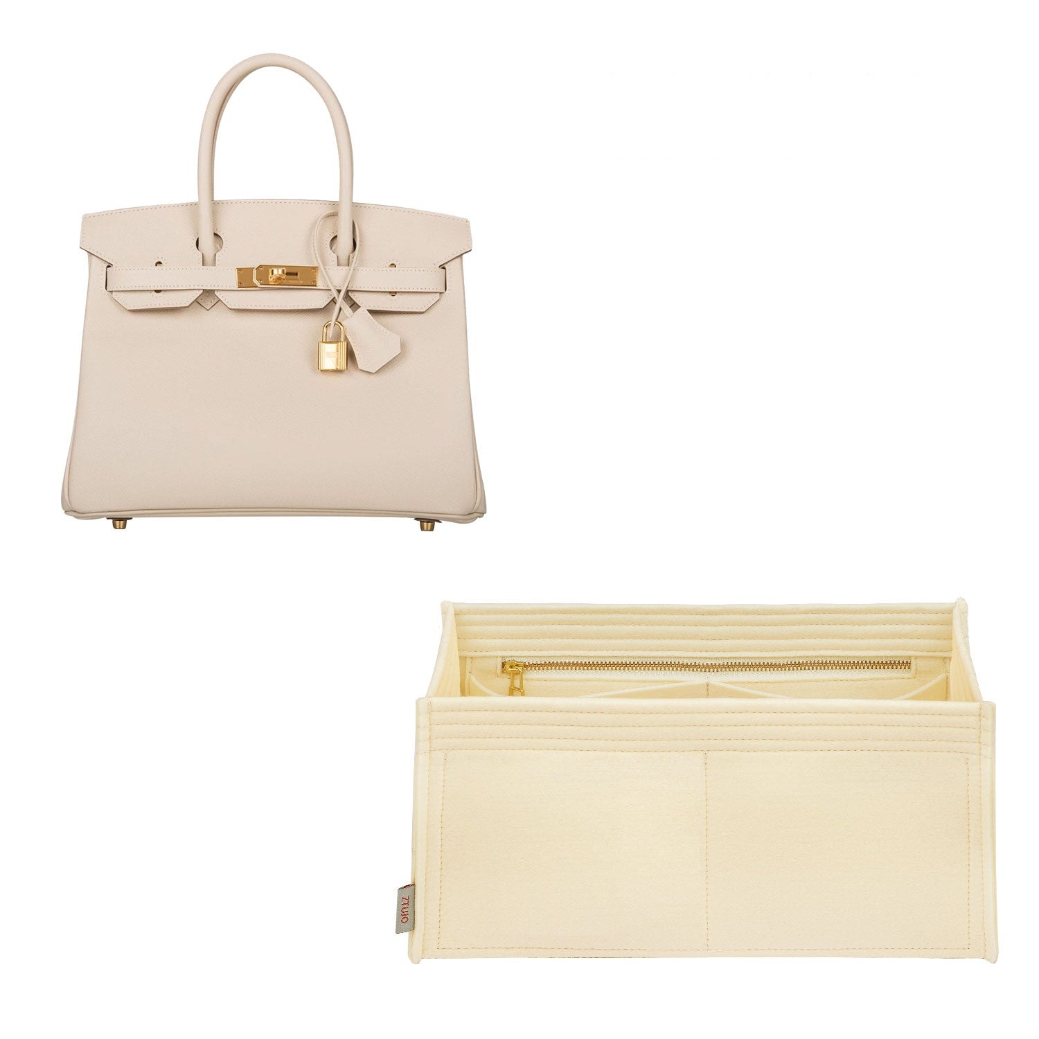 Handtaschen-Organizer für Hermes Birkin 25 / 30 / 35 / 40 – 5-taschendiger Filzeinsatz product image 11