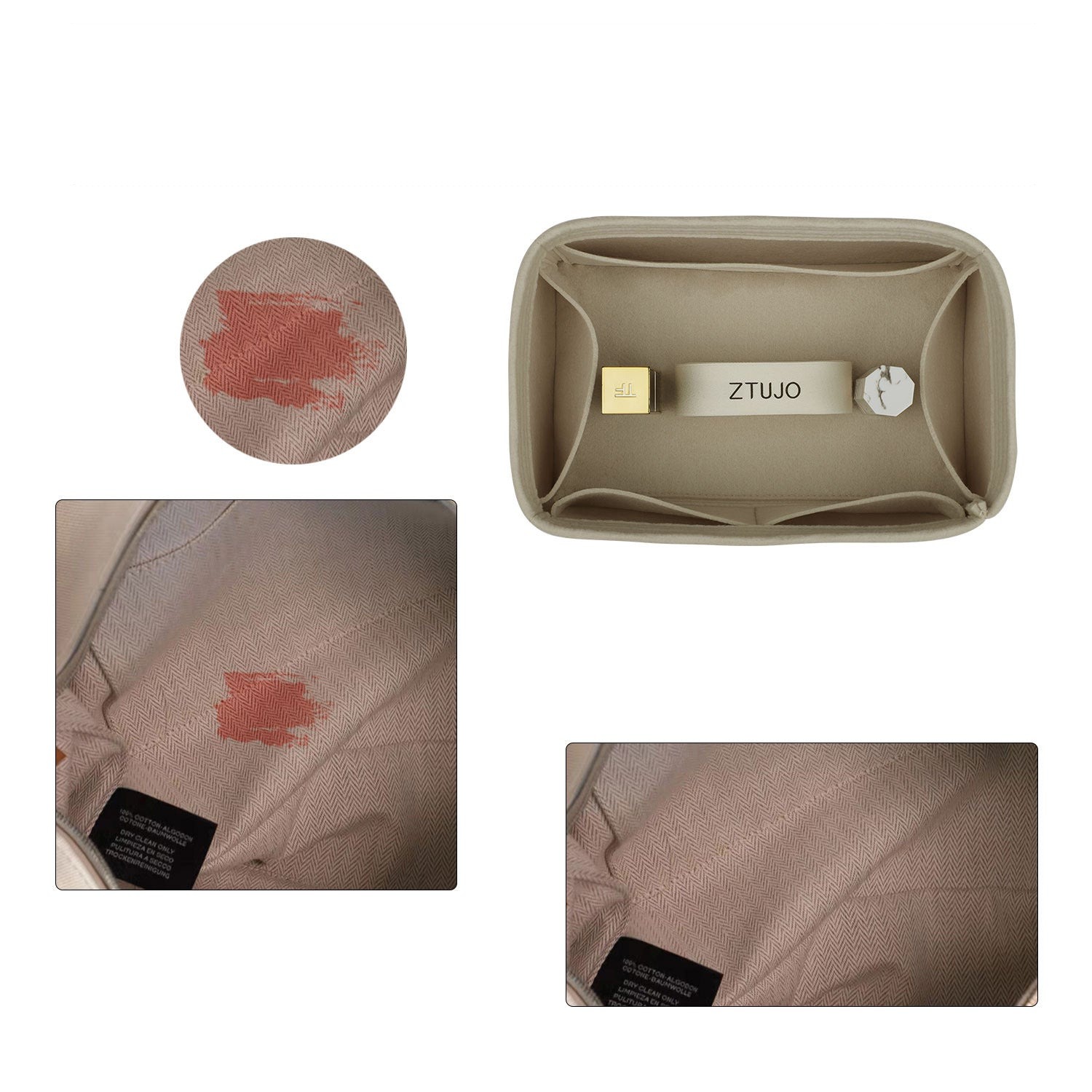 Organizer für Hermès Trousse Bride-A-Brace Small / Large – 5 Fächer, Filzeinlage product image 5