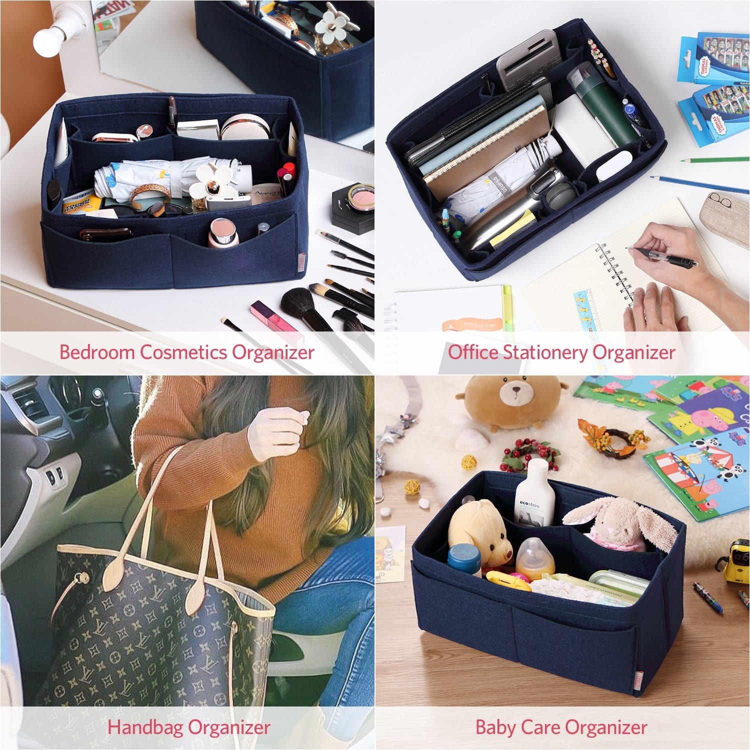 Filz Handtaschen-Organizer – Extra Large (passt für Speedy 40 / Neverfull GM) product image 63