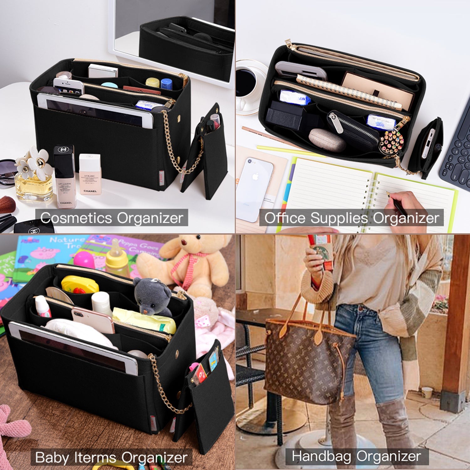 Taschenorganizer-Einlage für Designer-Handtaschen mit RFID-Schutzfach – Passt für LV Speedy, Neverfull & mehr product image 21
