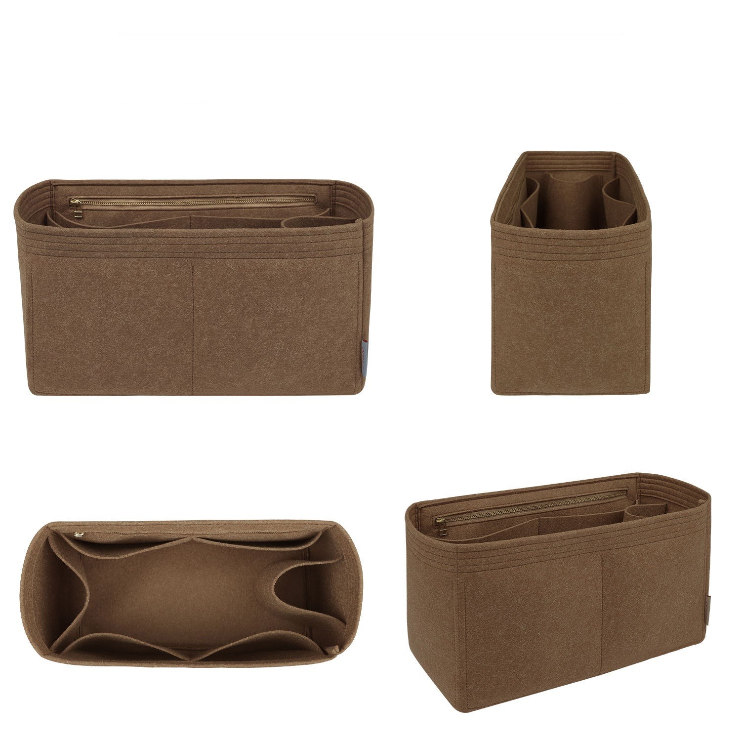 Taschenorganizer für LV Speedy 25 / 30 / 35 – perfekt sitzend – 7-taschen Filzeinlage, hellbraun oder Sonderfarbe product image 2
