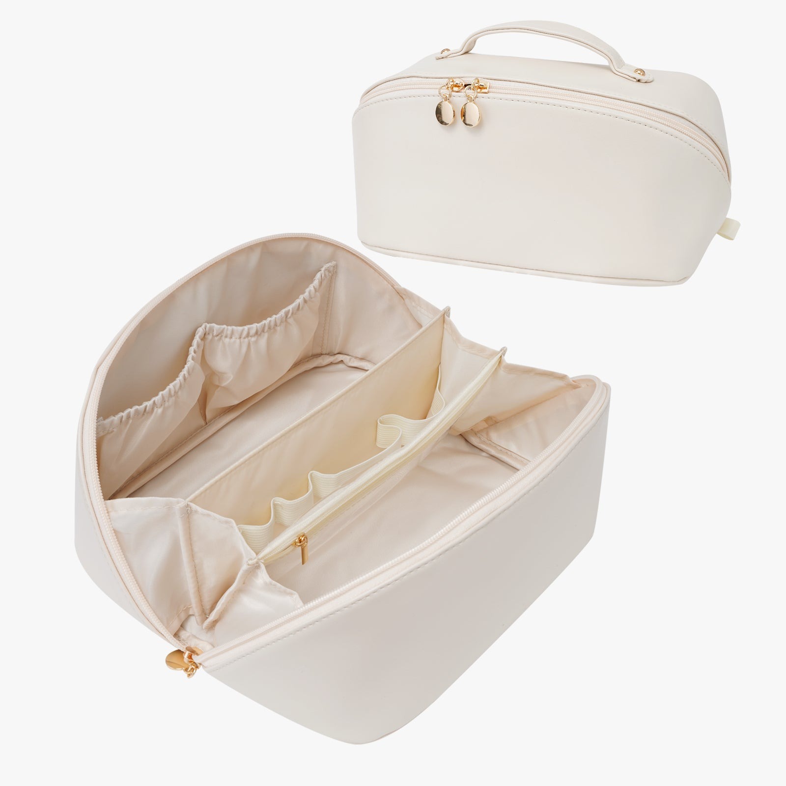 Große Kapazität, wasserdichte Kosmetiktasche aus PU-Leder für Damen – Make-up-Organizer mit Trennwand und Tragegriff product image 45