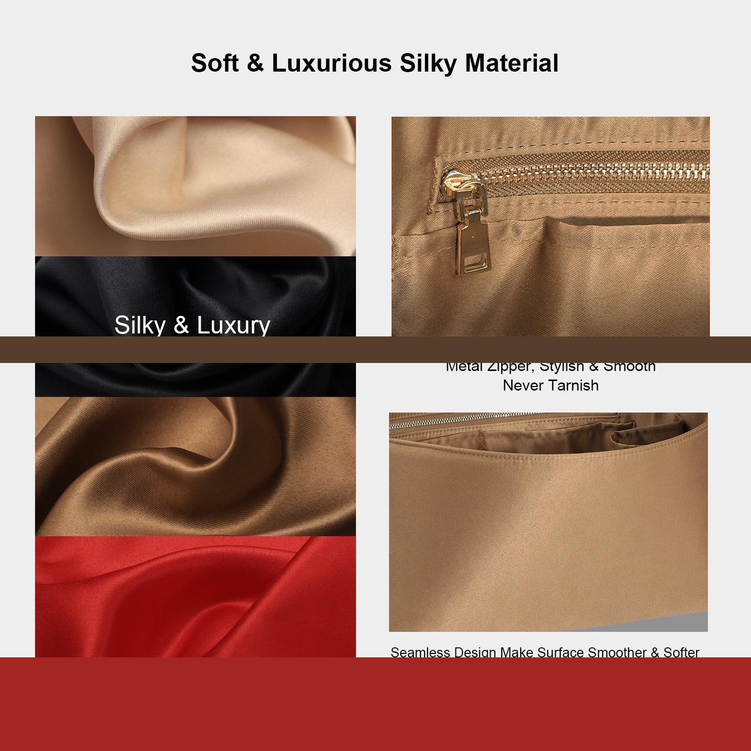 Seidiger Taschenorganizer-Einsatz für Handtaschen mit Reißverschluss – Passend für LV Neverfull, Speedy, Onthego, Artsy, Tote – 6 Größen product image 25