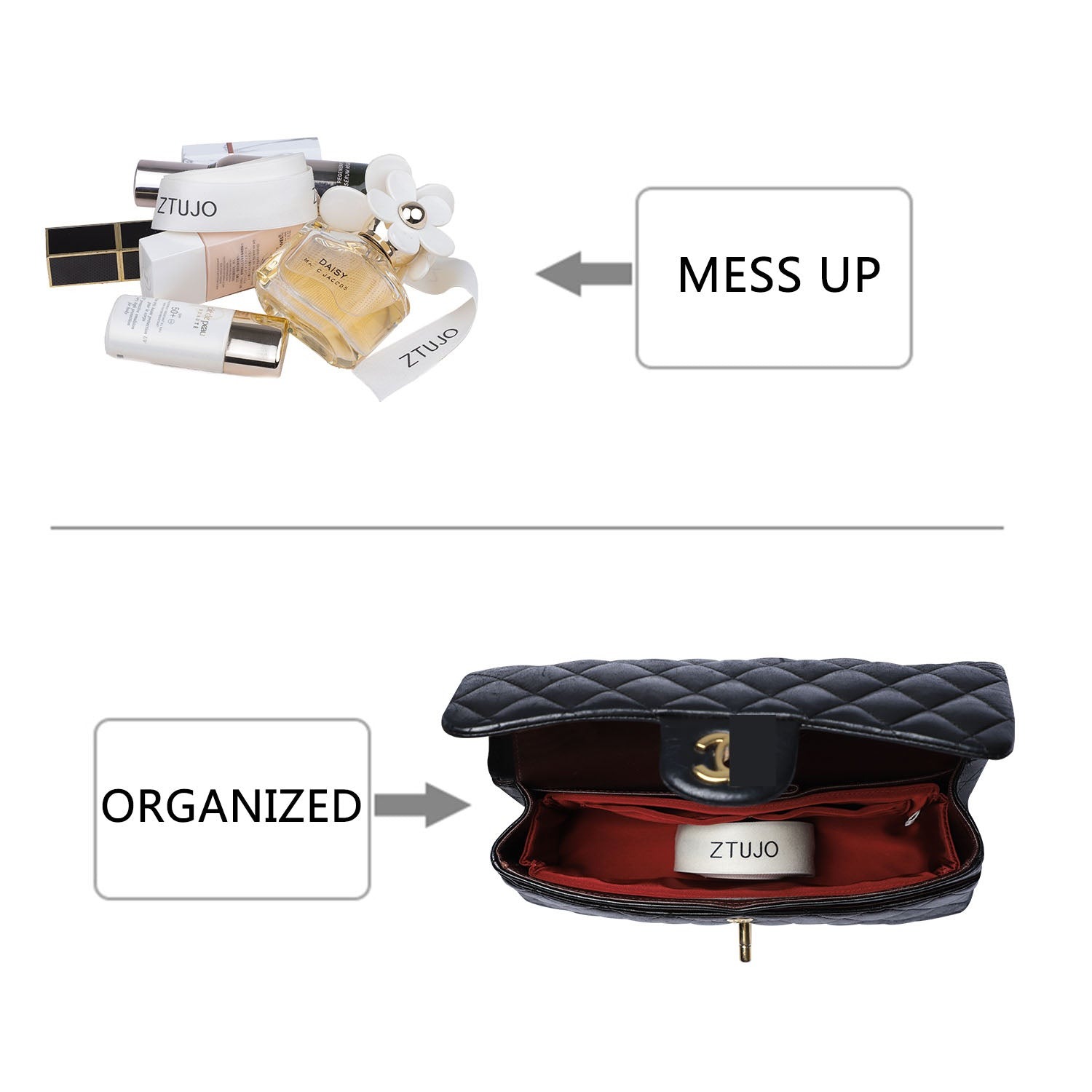 Seiden- & Satin-Purse-Organizer für Chanel CF Mini Square 17 cm / Mini / Small / Medium / Jumbo / Maxi product image 3