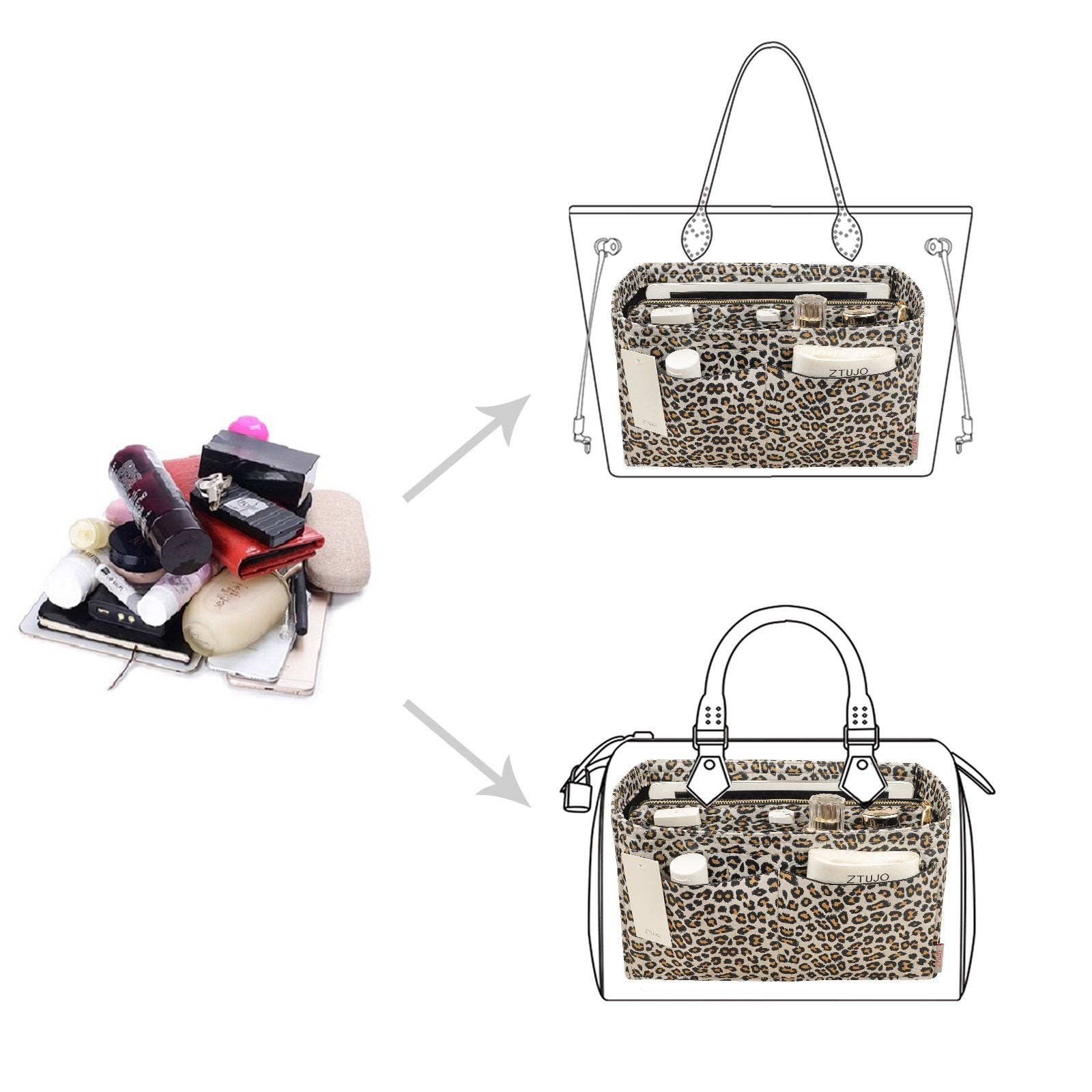 Taschenorganizer für LV Speedy Neverfull Tote – 6 Größen, Filz-Tascheneinsatz mit Reißverschluss product image 82