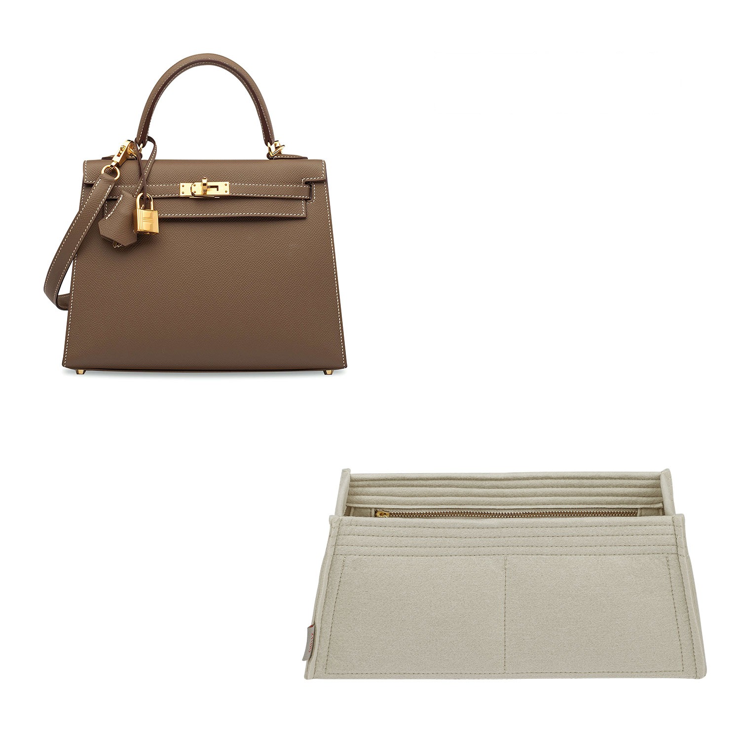 Handtaschen-Organizer für Hermes Kelly 25 / 28 / 32 / 35 / 40 – Filzeinlage mit 5 Fächern product image 8