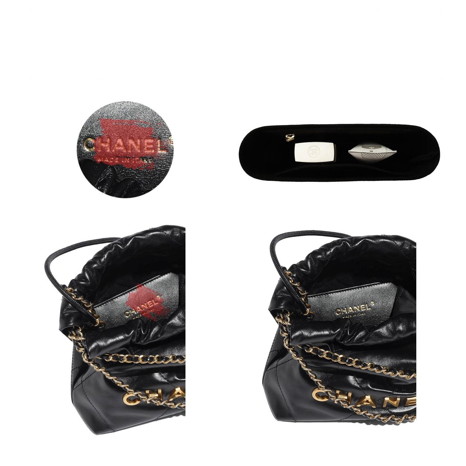 Premium-Taschenorganizer für Chanel 22 Mini – weicher Filz, YKK-Reißverschlüsse, 2 Fächer product image 4