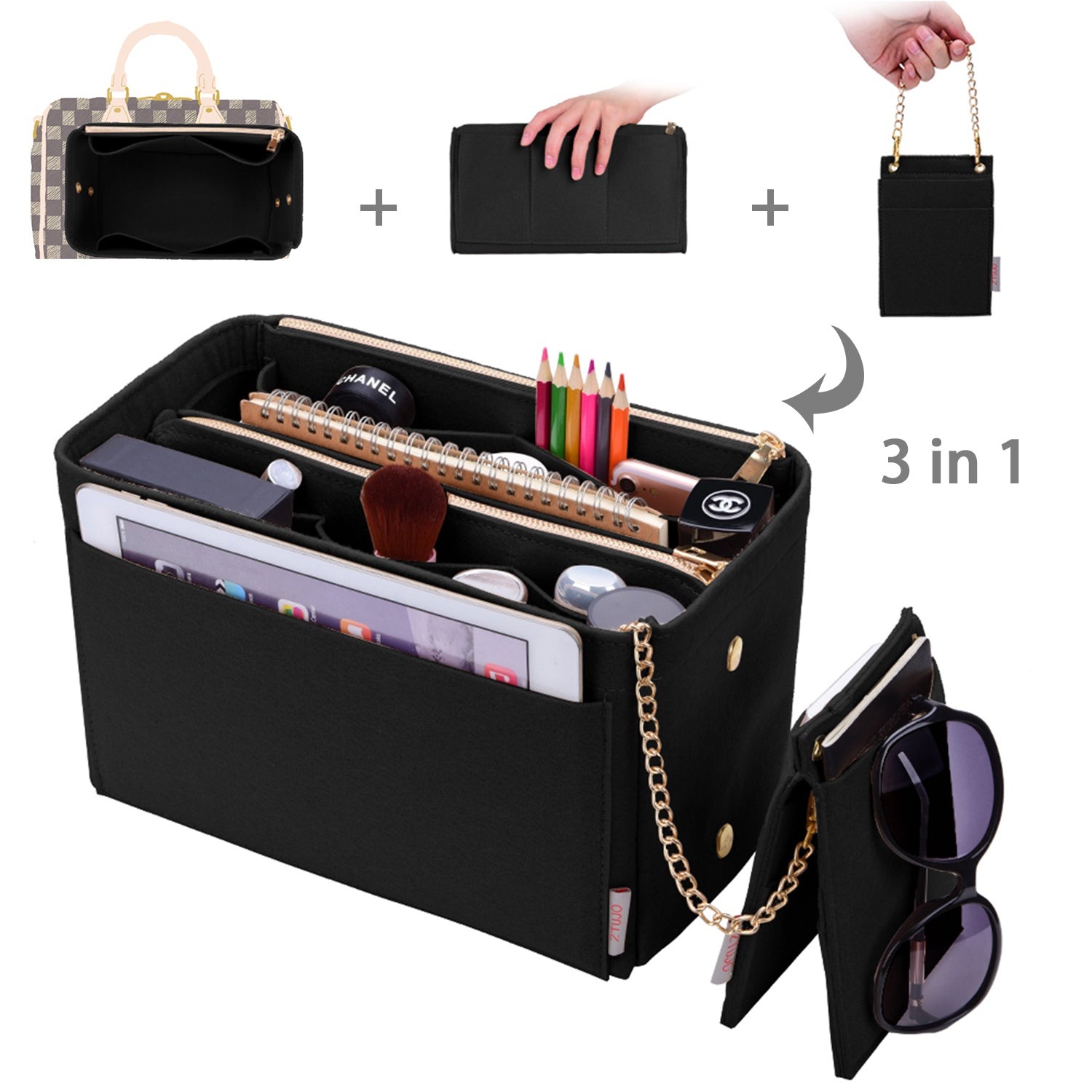 Taschenorganizer-Einlage für Designer-Handtaschen mit RFID-Schutzfach – Passt für LV Speedy, Neverfull & mehr product image 15