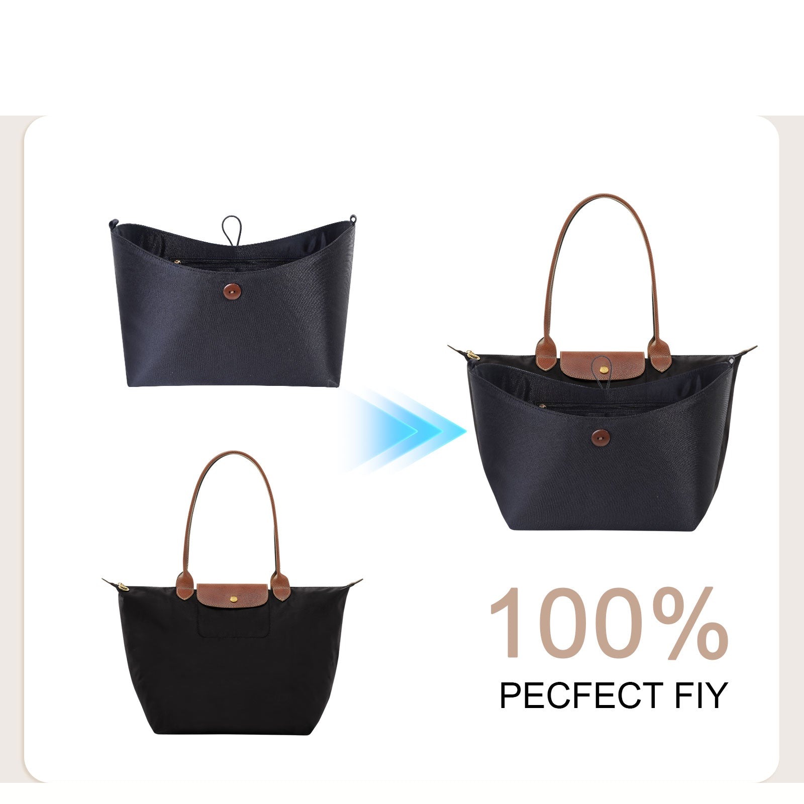 INNERBAG Taschenorganizer-Einsatz für LongChamp Le Pliage, Energy, Schultertasche, Top Handle, Xtra product image 5