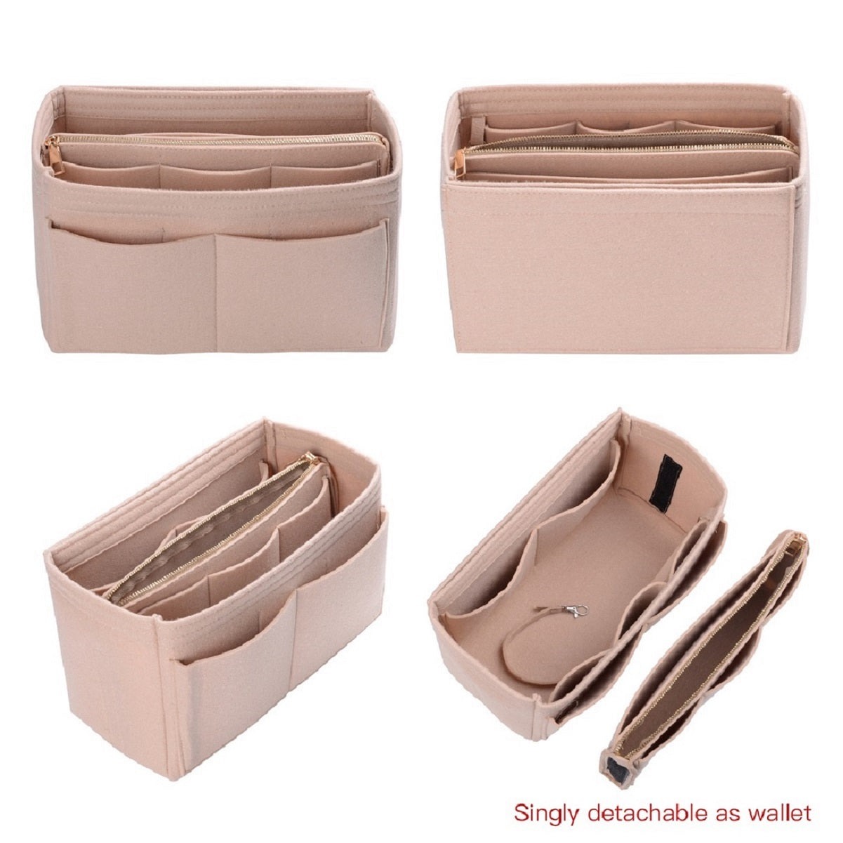 Taschenorganizer für LV Speedy Neverfull Tote – 6 Größen, Filz-Tascheneinsatz mit Reißverschluss product image 3
