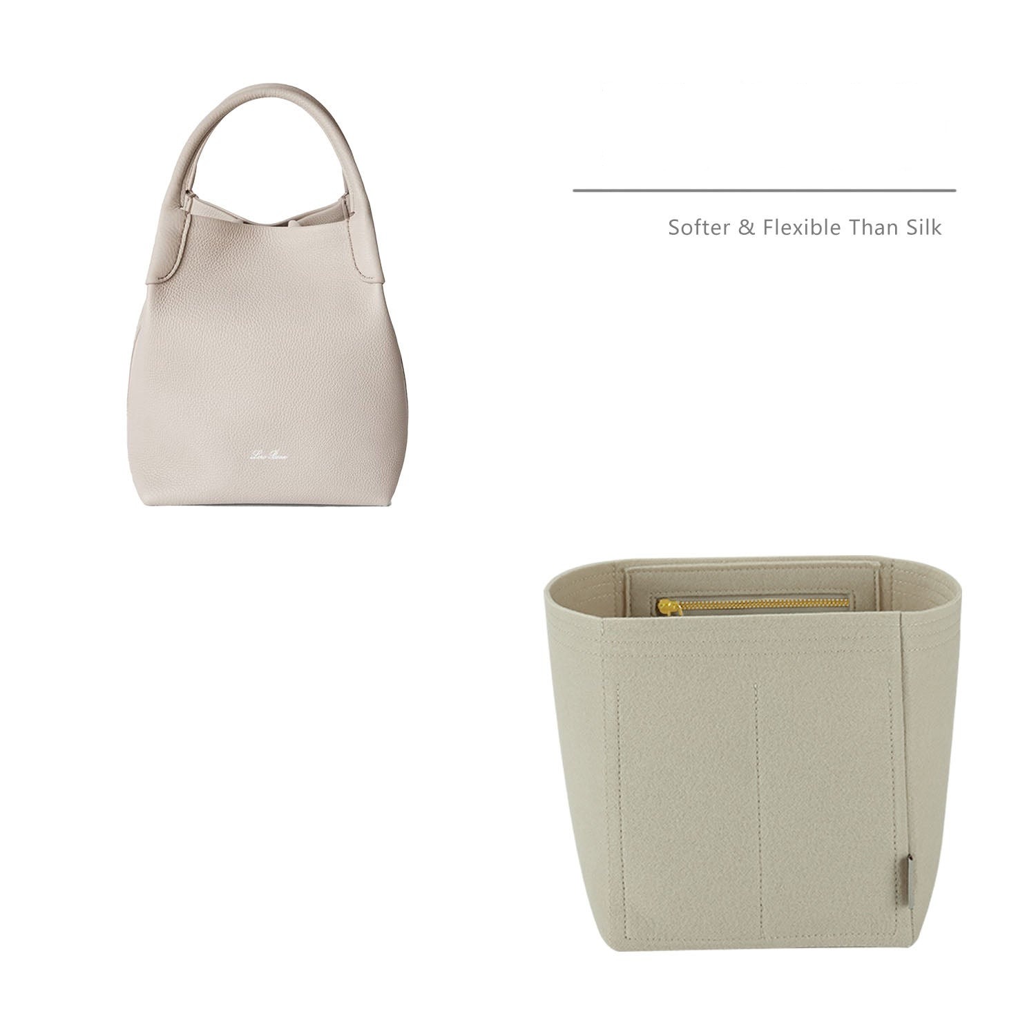 Taschenorganizer für Loro Piana LP Bale Micro / Small / Large – 4 Fächer, YKK-Reißverschluss