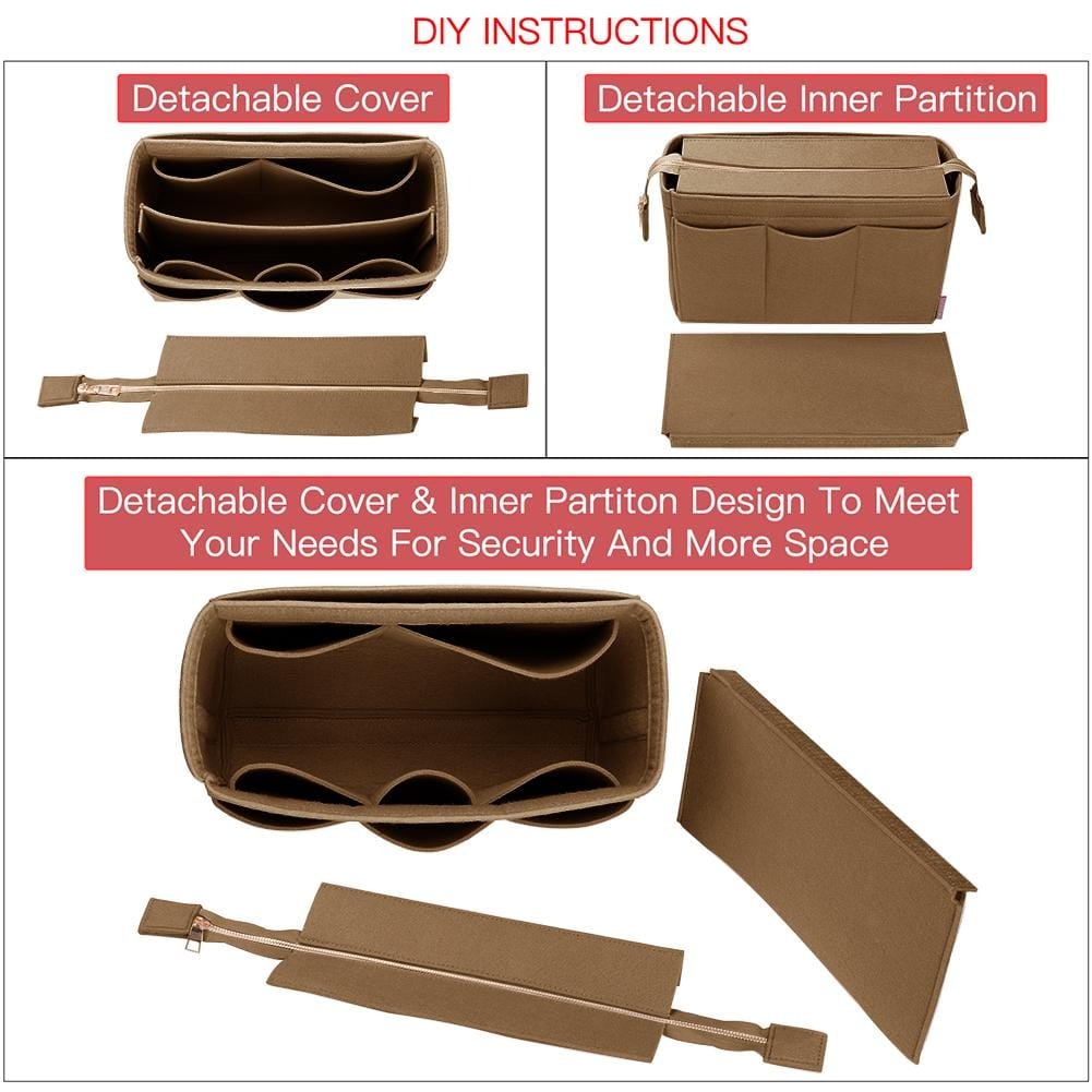 Organizer für Handtaschen mit abnehmbarem Reißverschlussdeckel für St. Louis PM und GM – Filzeinlage mit 9 Fächern product image 10