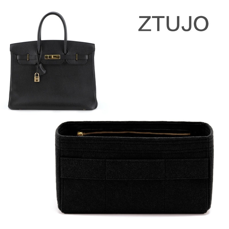 Premium Geldbörsen-Organizer für Hermes Birkin 25 / Birkin 30 / Birkin 35 Perfekt – 10 Fächer, Filz, YKK-Reißverschlüsse detail image 5