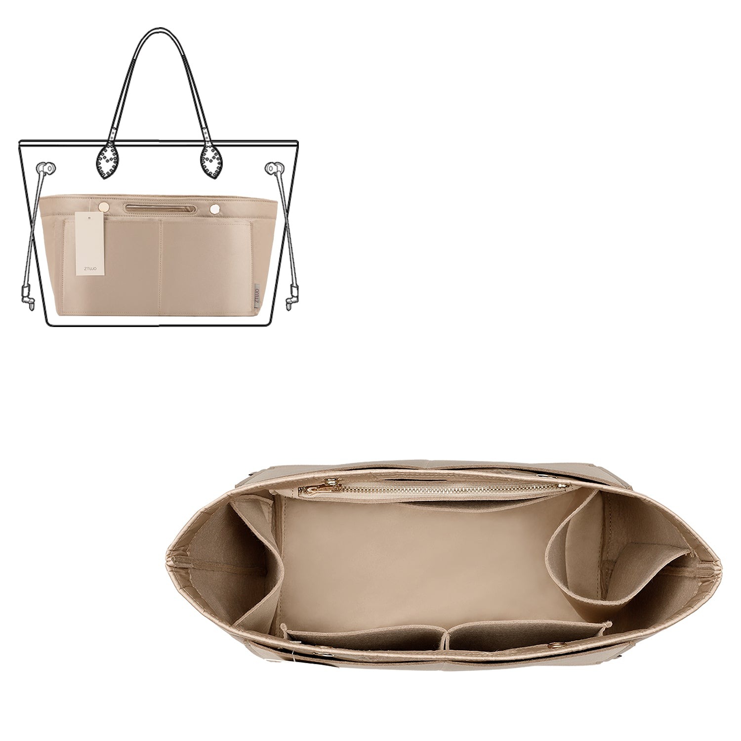Knödel-Design Handtaschen-Organizer-Einsatz für Handtasche und Tote Bag-Formformer – Passt für Speedy, Neverfull, 6 Größen