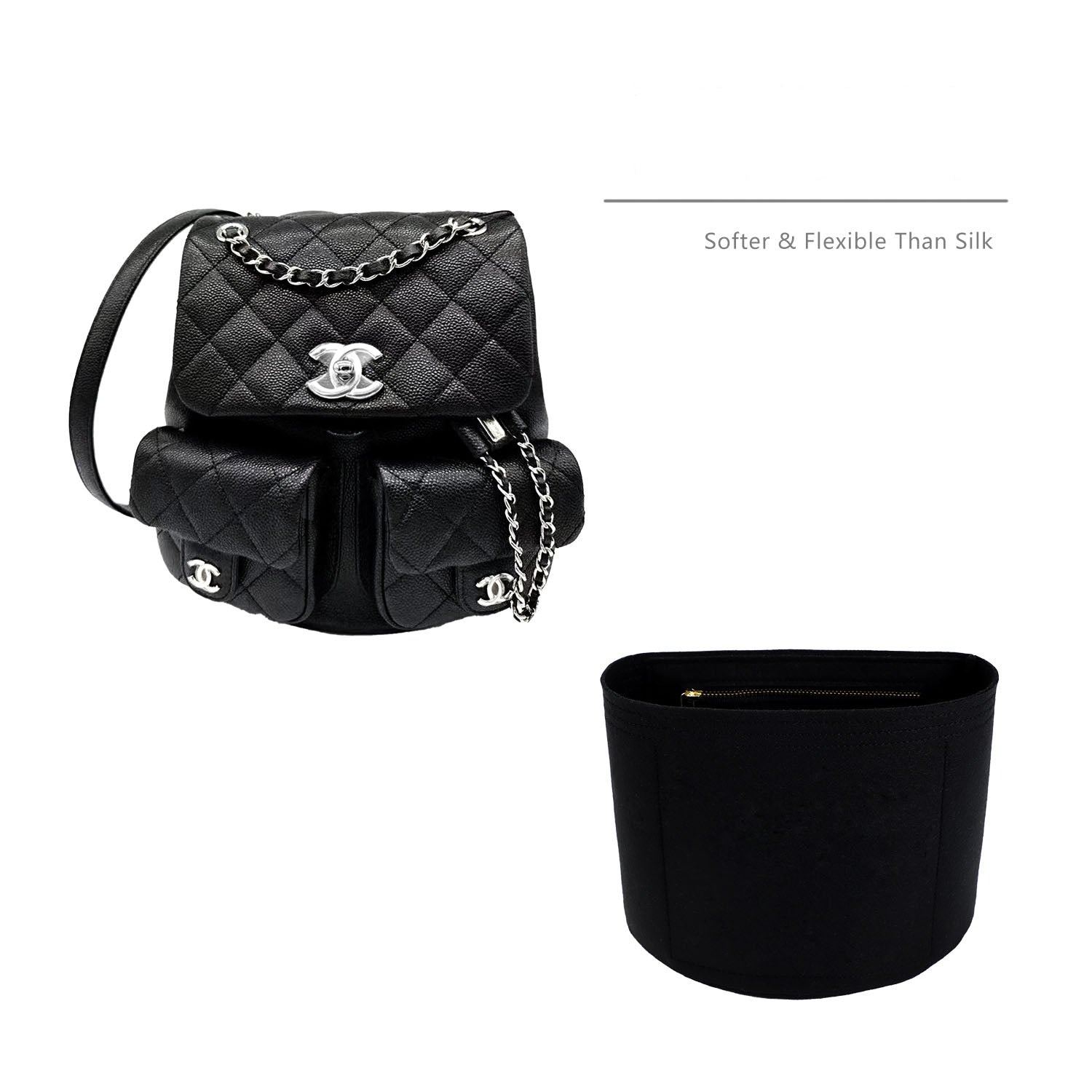 Premium Geldbörsen-Organizer für Chanel 23P Duma-Rucksack Klein / Groß