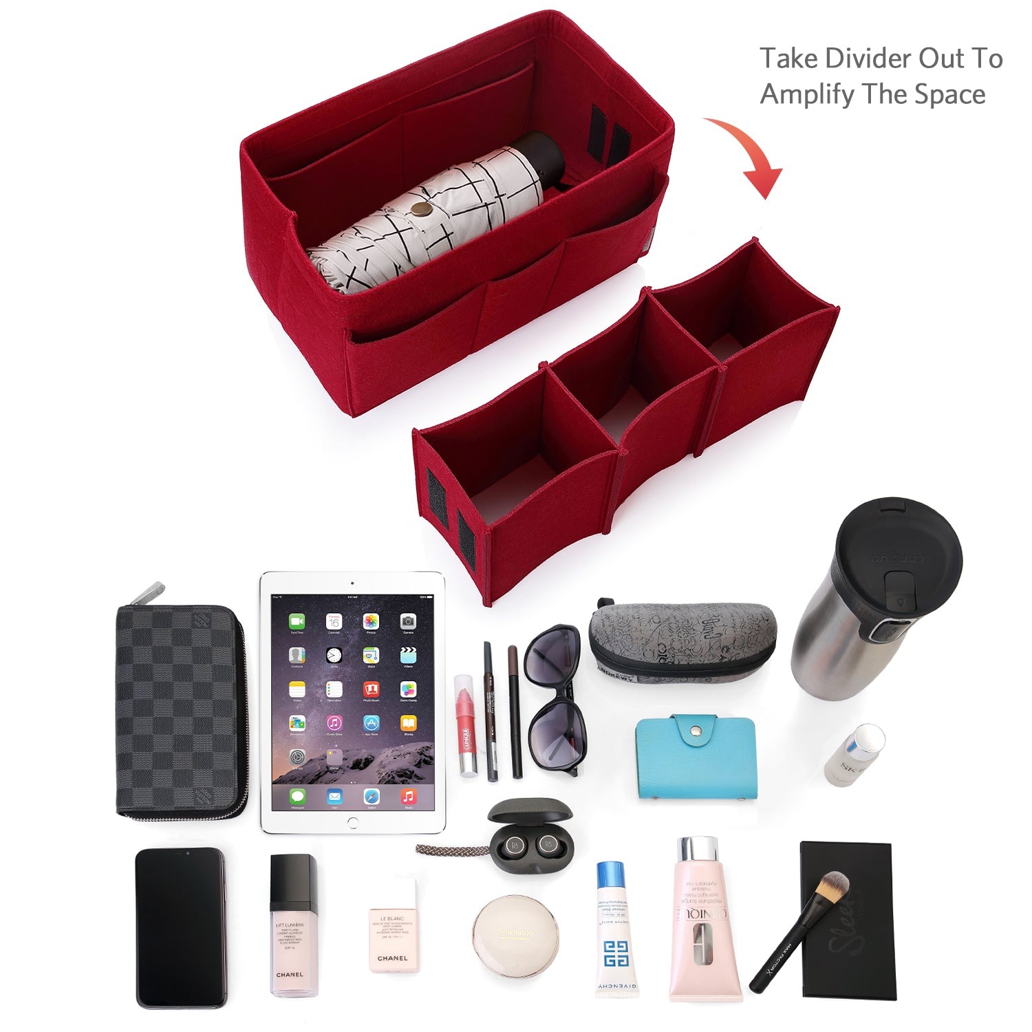 Filzeinlage-Beutelorganizer für Handtasche – Passt für LV Speedy 25 / 30 / 35 / 40, Neverfull MM / GM product image 68