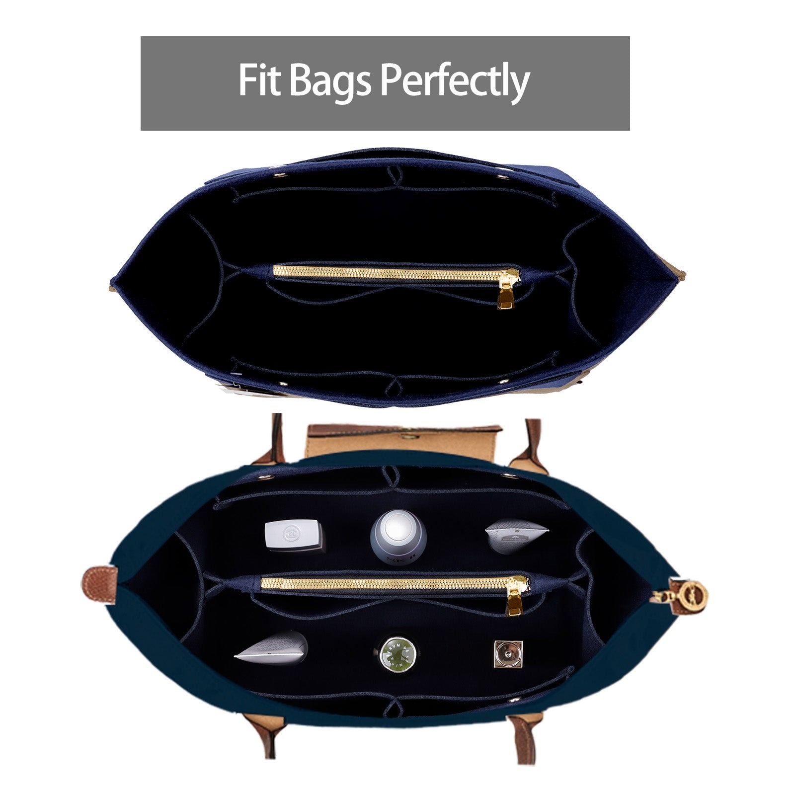 Einsatz für Handtaschen-Organizer für Longchamp Le Pliage – Passend für Top Handle S/M & Schultertasche S/L detail image 4