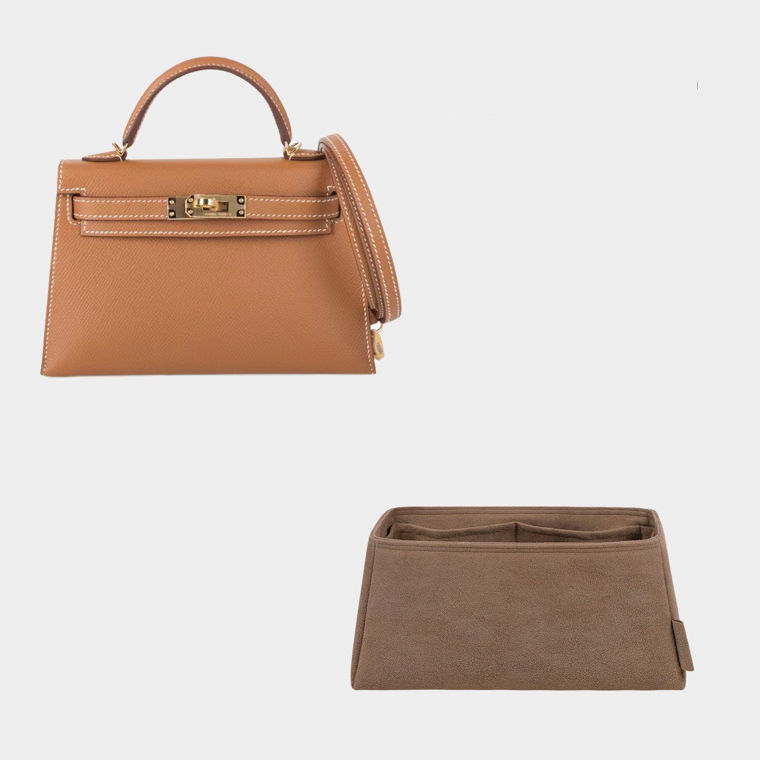 Organizer für Hermès Pochette / Kelly Mini II – Premium-Material in Fahrzeugqualität, 4 Fächer product image 6