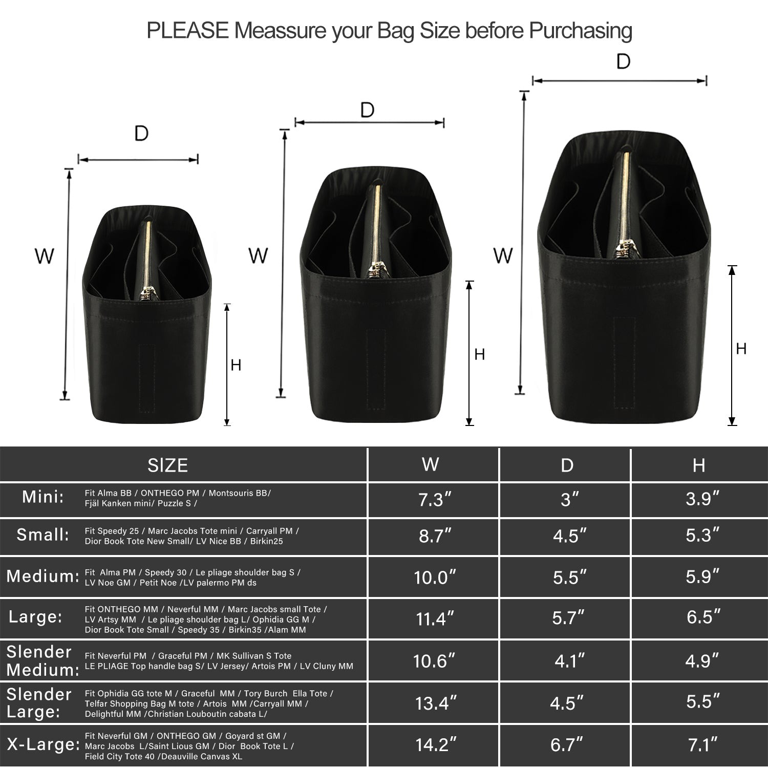 Silky Beutel-Organizer-Einsatz für Speedy, Neverfull, ONTHEGO Tote und mehr – 8 Fächer, 7 Größen product image 9