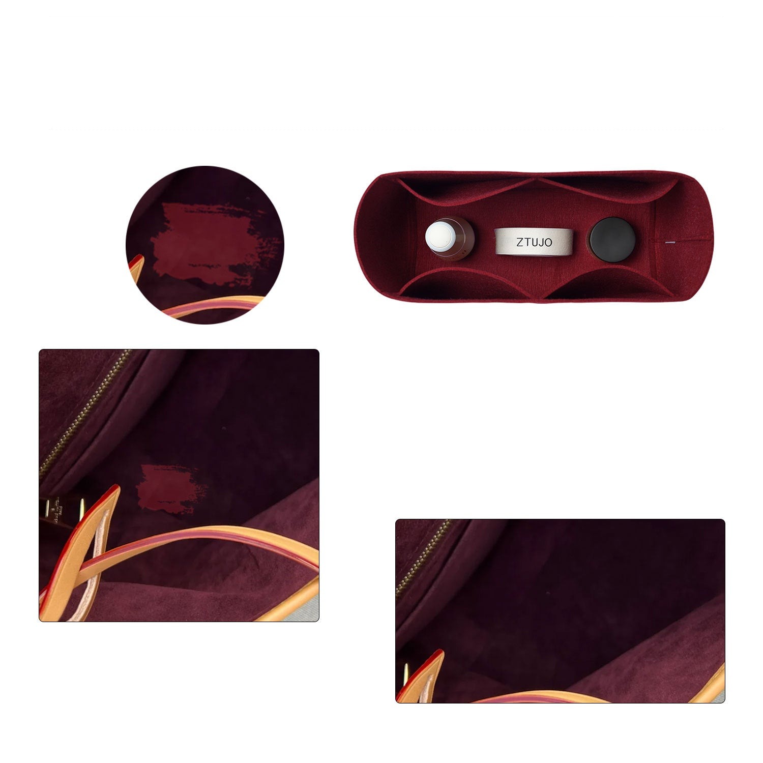 Premium Geldbörsen-Organizer für LV Carryall PM / MM – Weinrot oder Sonderfarbe product image 5