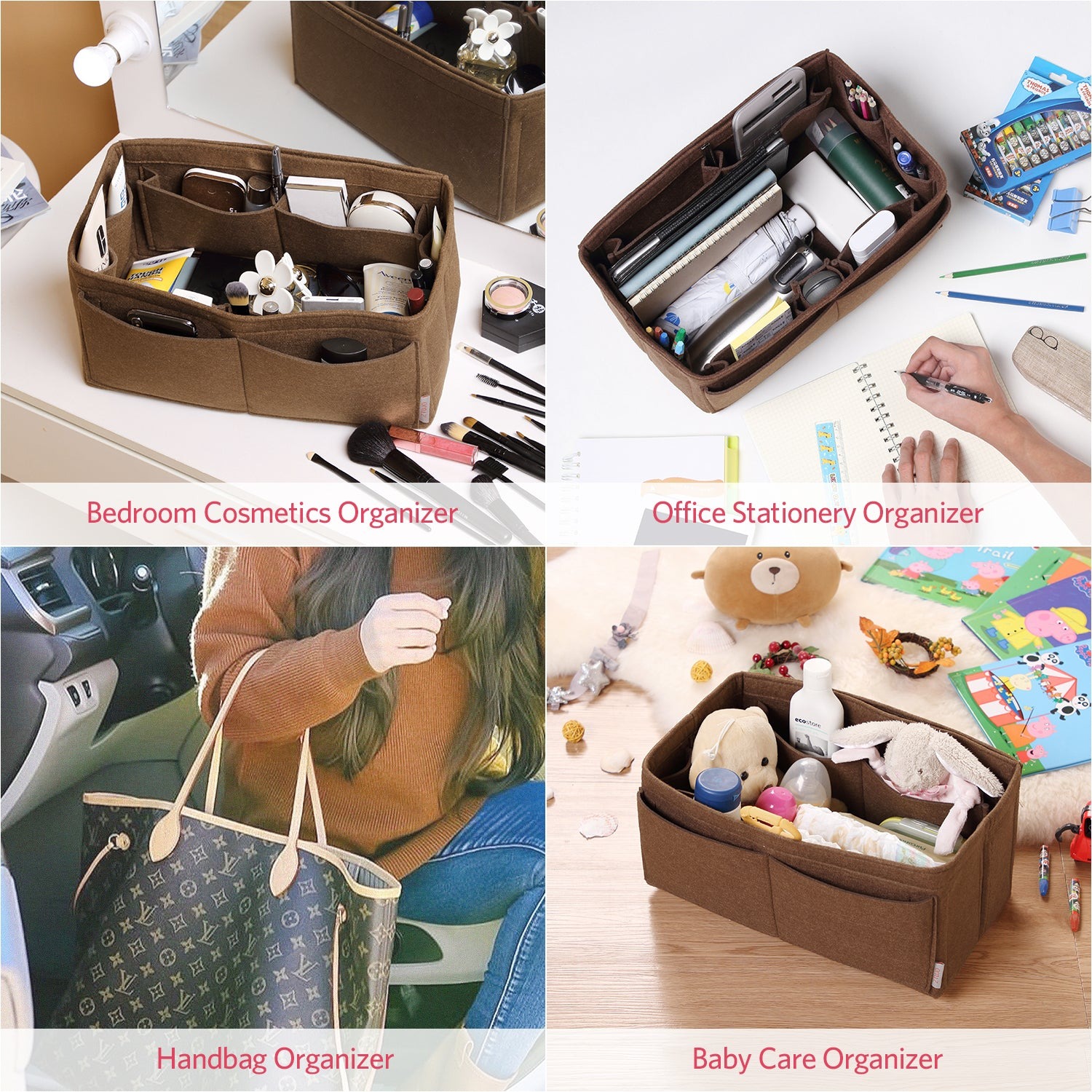 Filz Handtaschen-Organizer – Extra Large (passt für Speedy 40 / Neverfull GM) product image 42