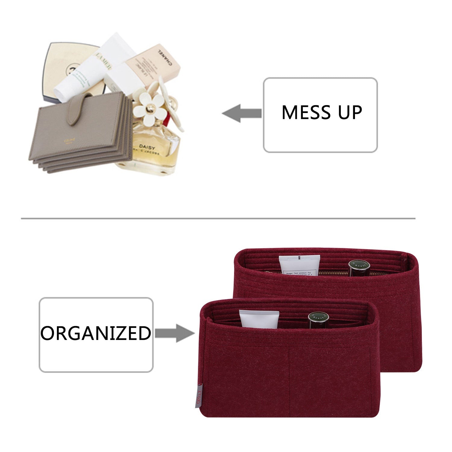 Premium Handtaschen-Organizer für LV Montaigne BB / MM – Filzeinlage mit 5 Taschen product image 4