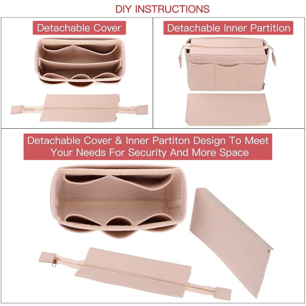 Organizer für Handtaschen mit abnehmbarem Reißverschlussdeckel für St. Louis PM und GM – Filzeinlage mit 9 Fächern product image 4
