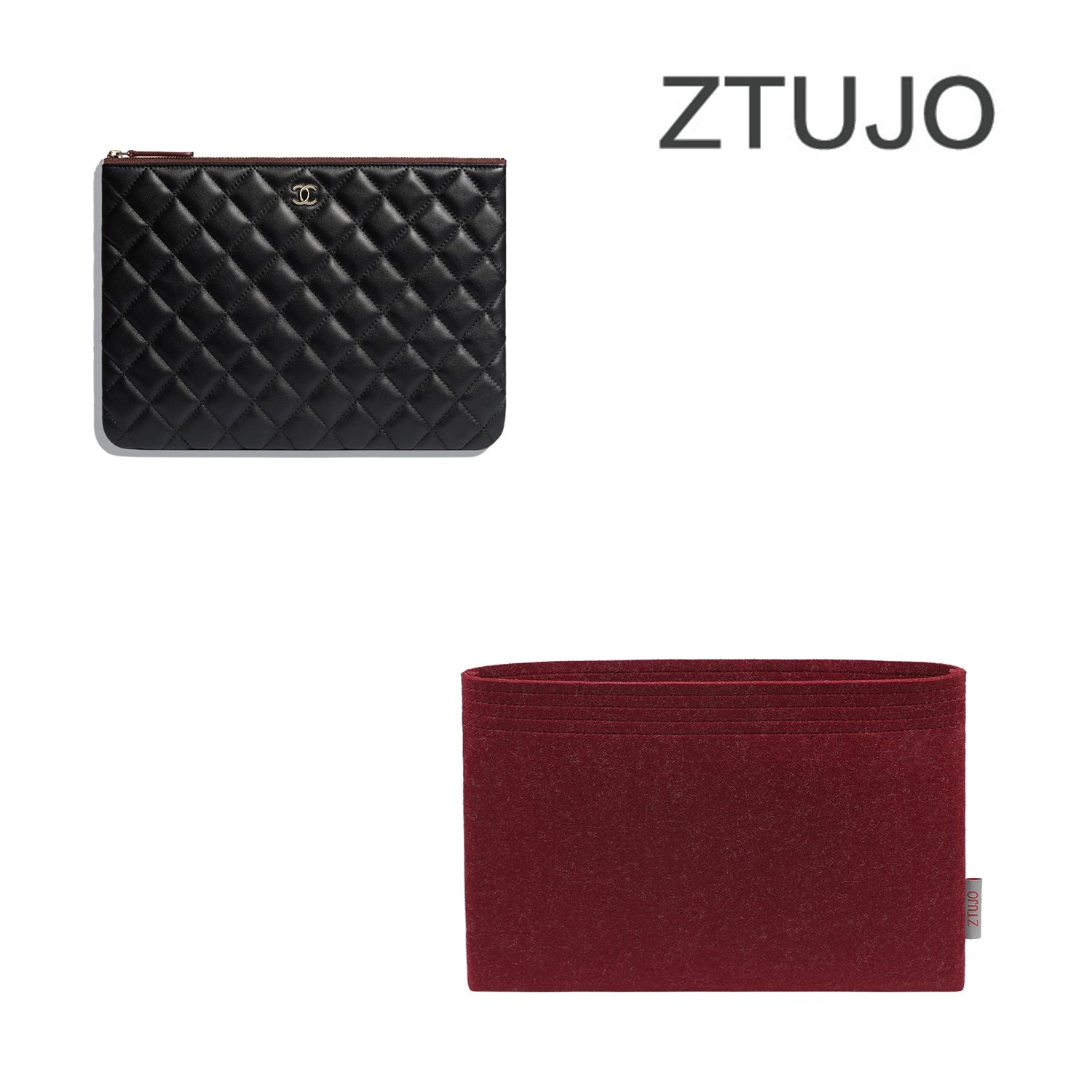 Premium Geldbörsen-Organizer für Chanel Classic Pouch 20 / 27 / 35 – Bordeaux oder Sonderfarbe product image 2