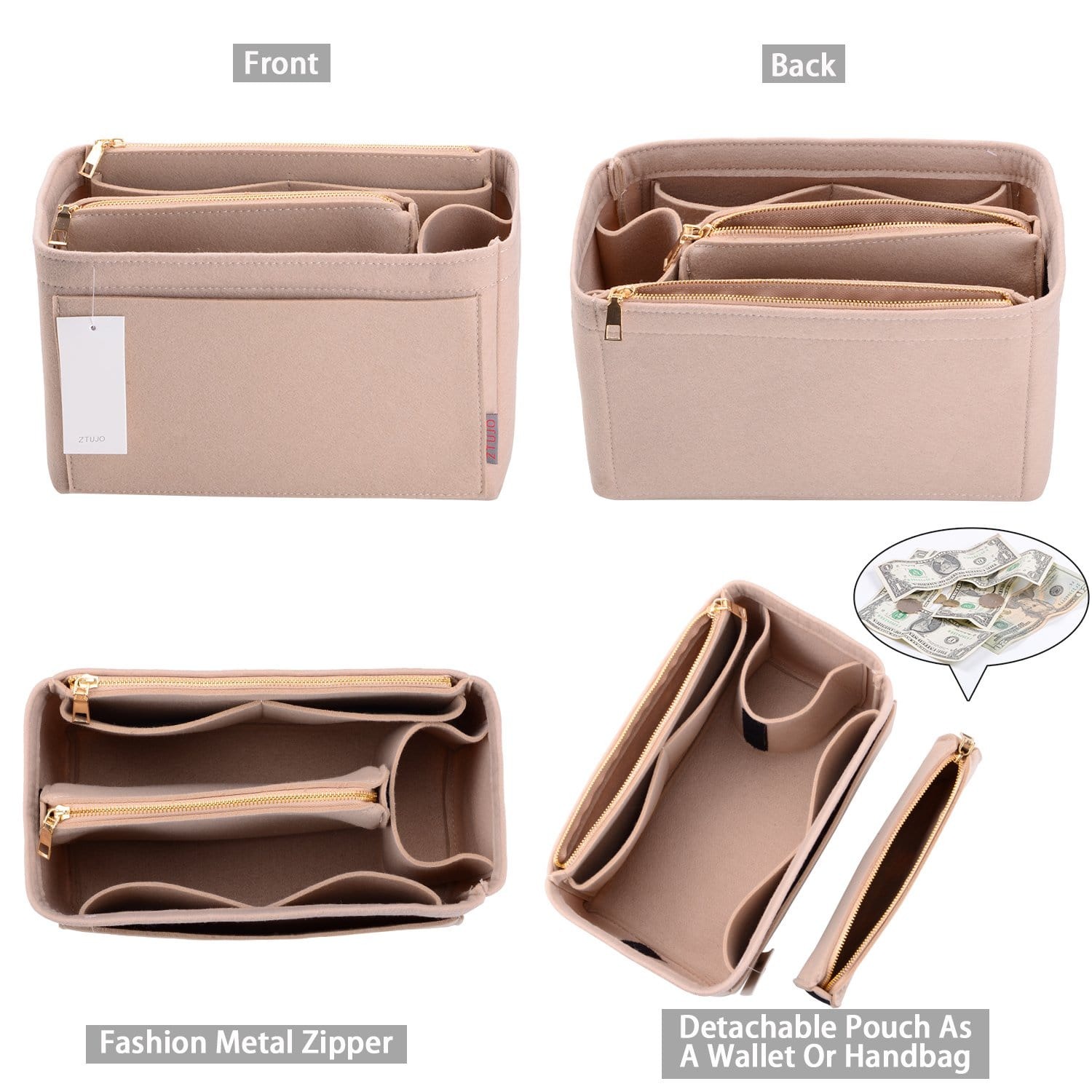 Organizer-Einlage für LV Speedy, Neverfull, Graceful, Tote – Filz-Taschenformer product image 38