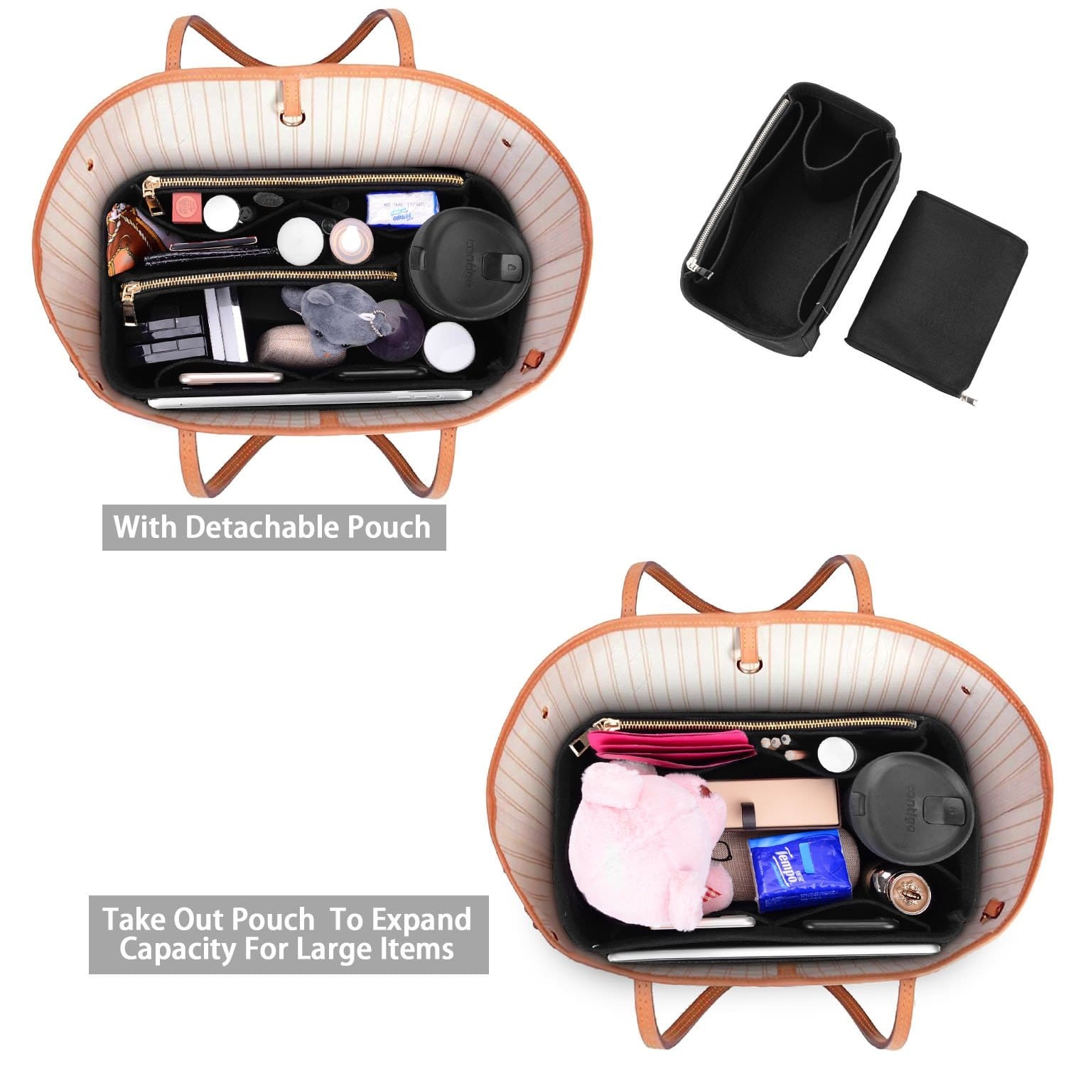 Organizer-Einlage für LV Speedy, Neverfull, Graceful, Tote – Filz-Taschenformer product image 12