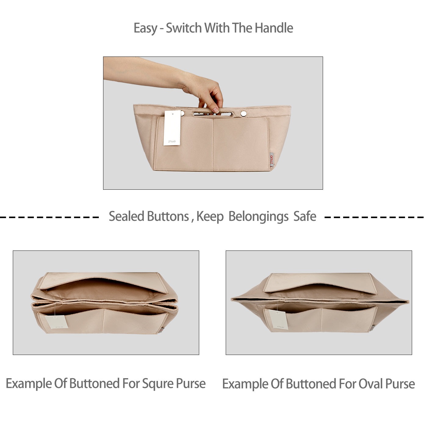 Knödel-Design Handtaschen-Organizer-Einsatz für Handtasche und Tote Bag-Formformer – Passt für Speedy, Neverfull, 6 Größen product image 2