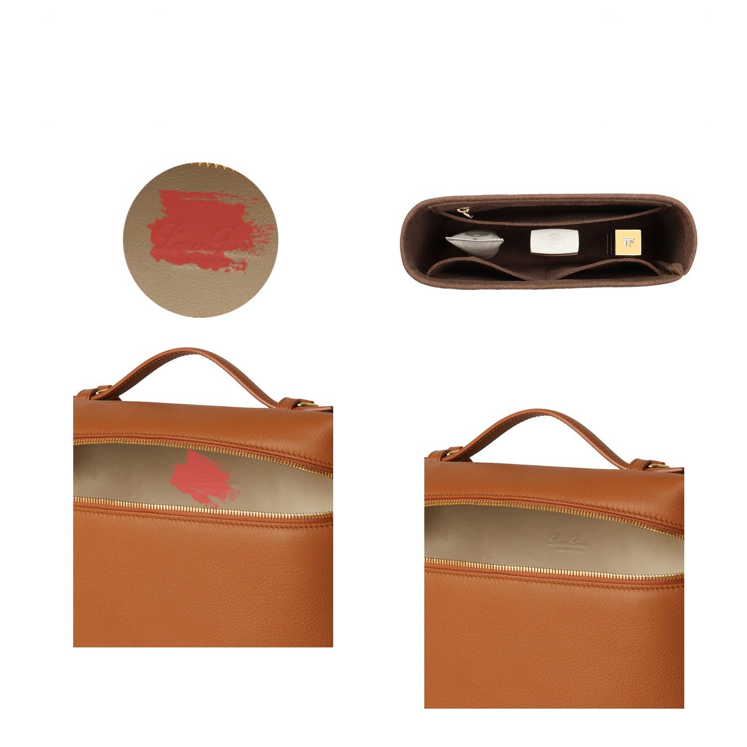 Taschenorganizer für Loro Piana Extra Pocket Rucksack L23.5 – Einsatz aus Filz mit 4 Fächern product image 4