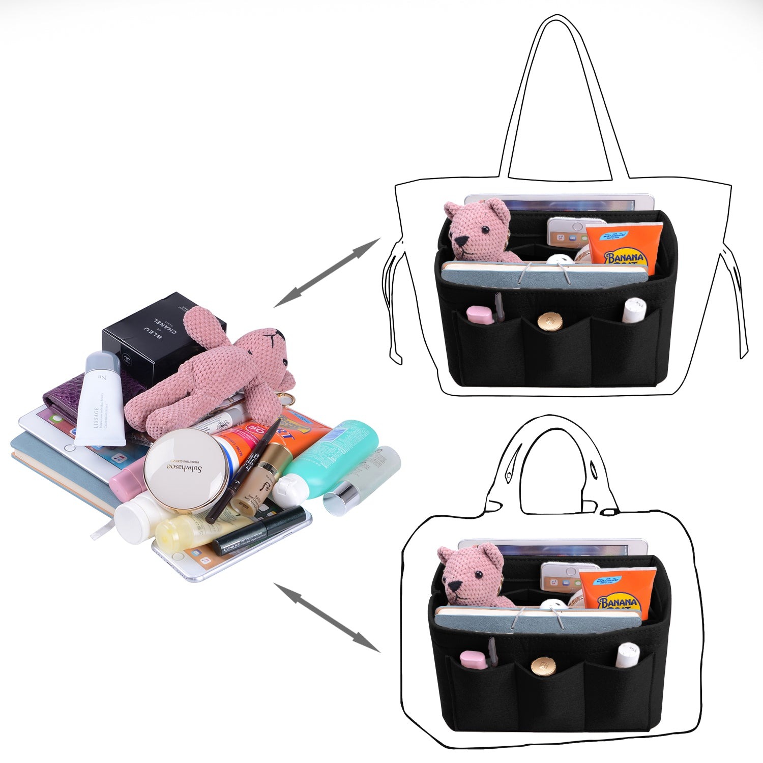 INNERBAG Taschenorganizer mit genähtem Boden für LV Speedy 35 und Neverfull MM – Groß product image 14