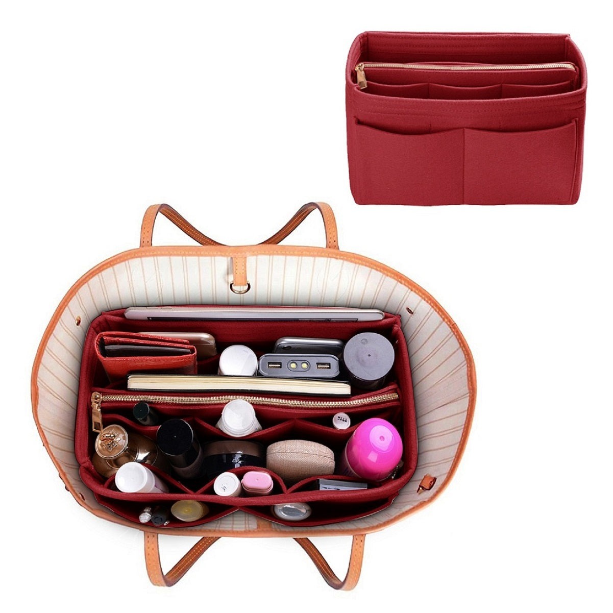 Taschenorganizer für LV Speedy Neverfull Tote – 6 Größen, Filz-Tascheneinsatz mit Reißverschluss product image 21