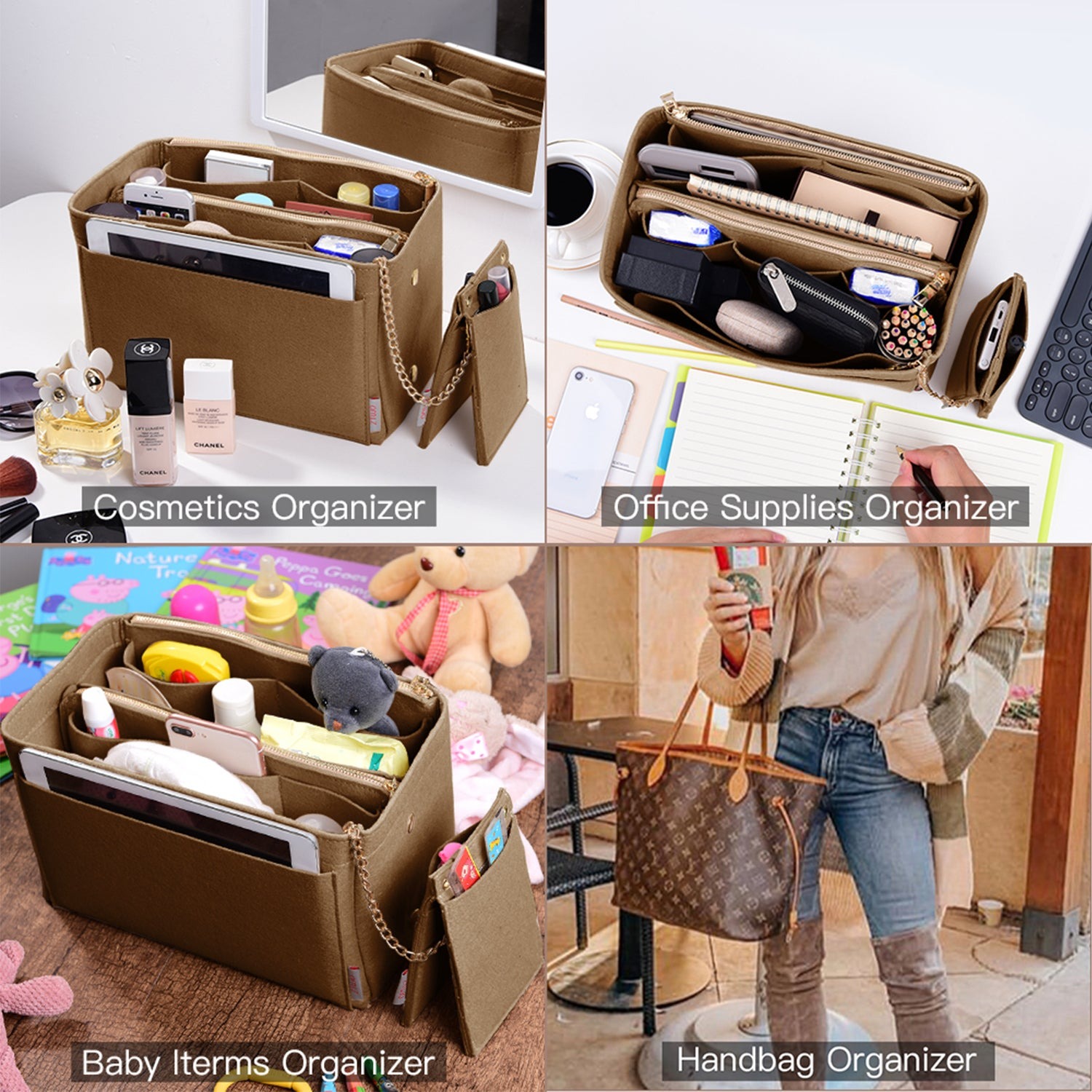 Taschenorganizer-Einlage für Designer-Handtaschen mit RFID-Schutzfach – Passt für LV Speedy, Neverfull & mehr product image 42