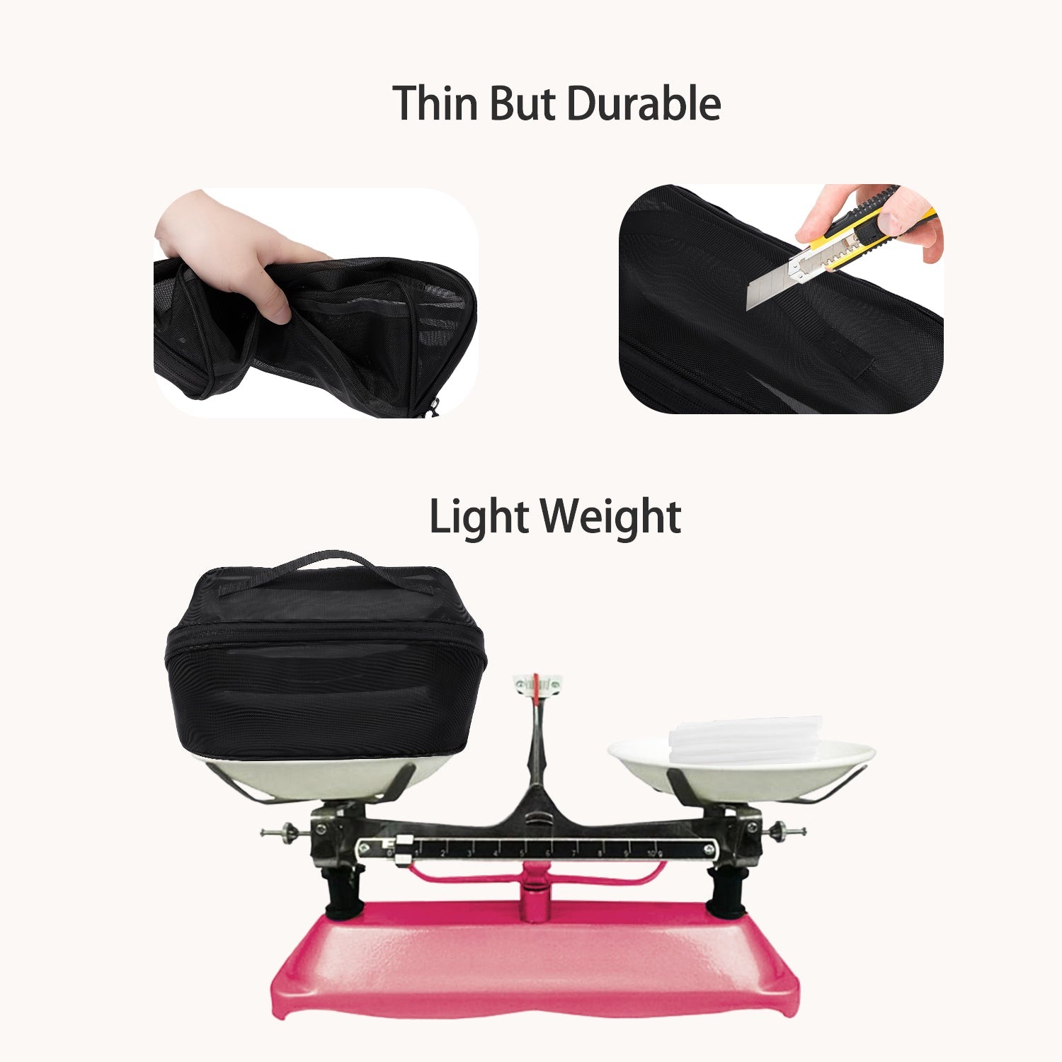 Reise-Kosmetiktasche, Kosmetiktasche mit großem Fassungsvermögen für Frauen, Kulturbeutel aus Mesh mit Organizer-Einteilung und Tragegriff product image 2