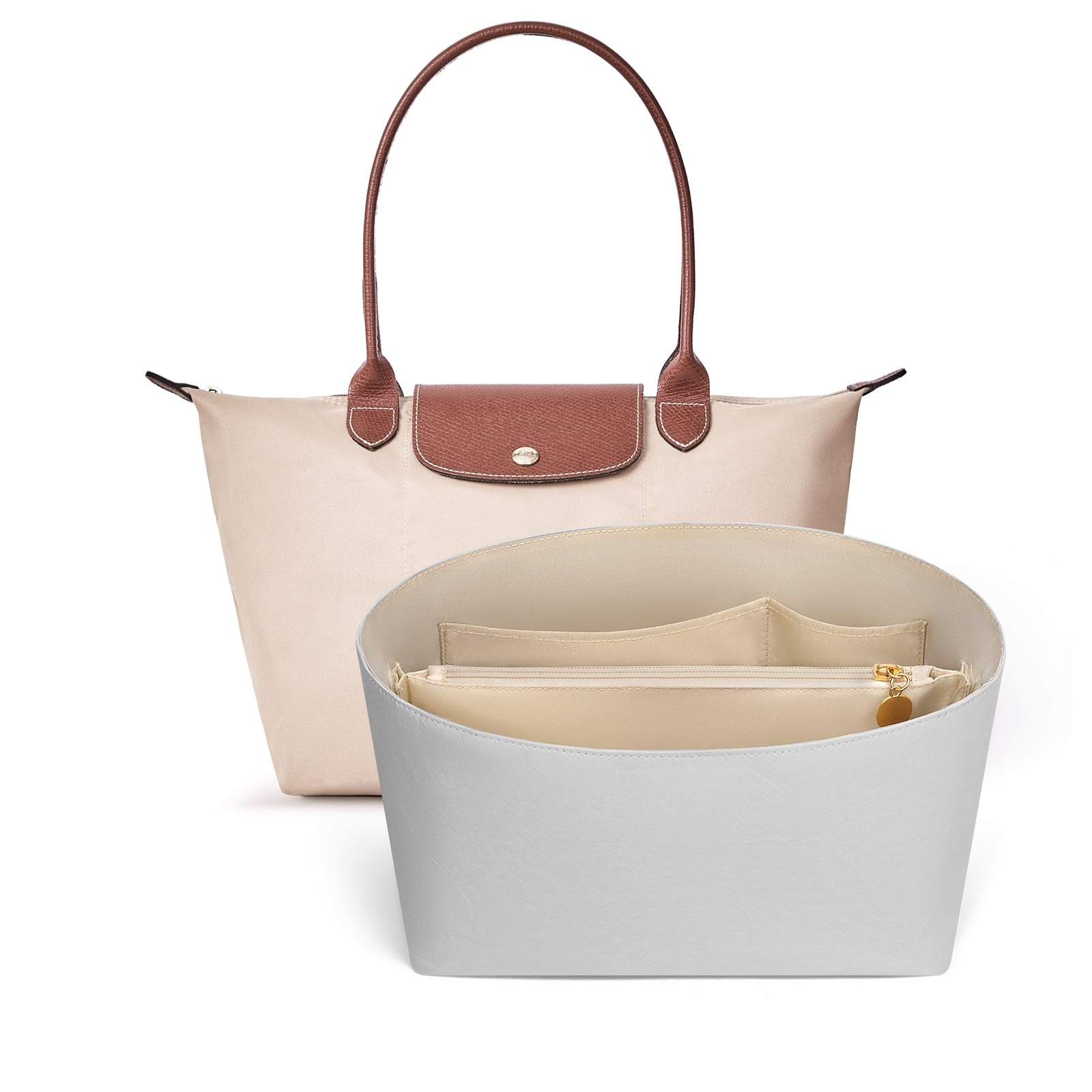 Einsatz für Handtaschen-Organizer für Longchamp Le Pliage – ultraleichtes, wasserabweisendes, umweltfreundliches DuPont-Papier, 6 Taschen product image 12