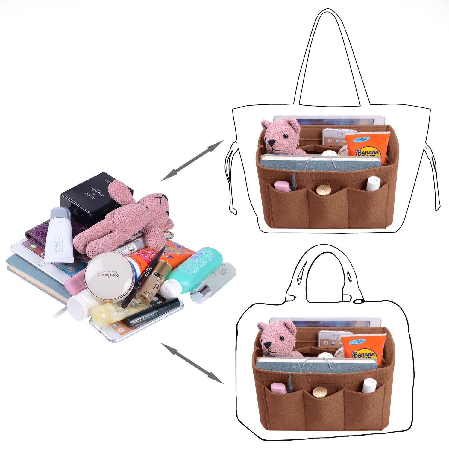 INNERBAG Taschenorganizer mit genähtem Boden für LV Speedy 35 und Neverfull MM – Groß product image 21