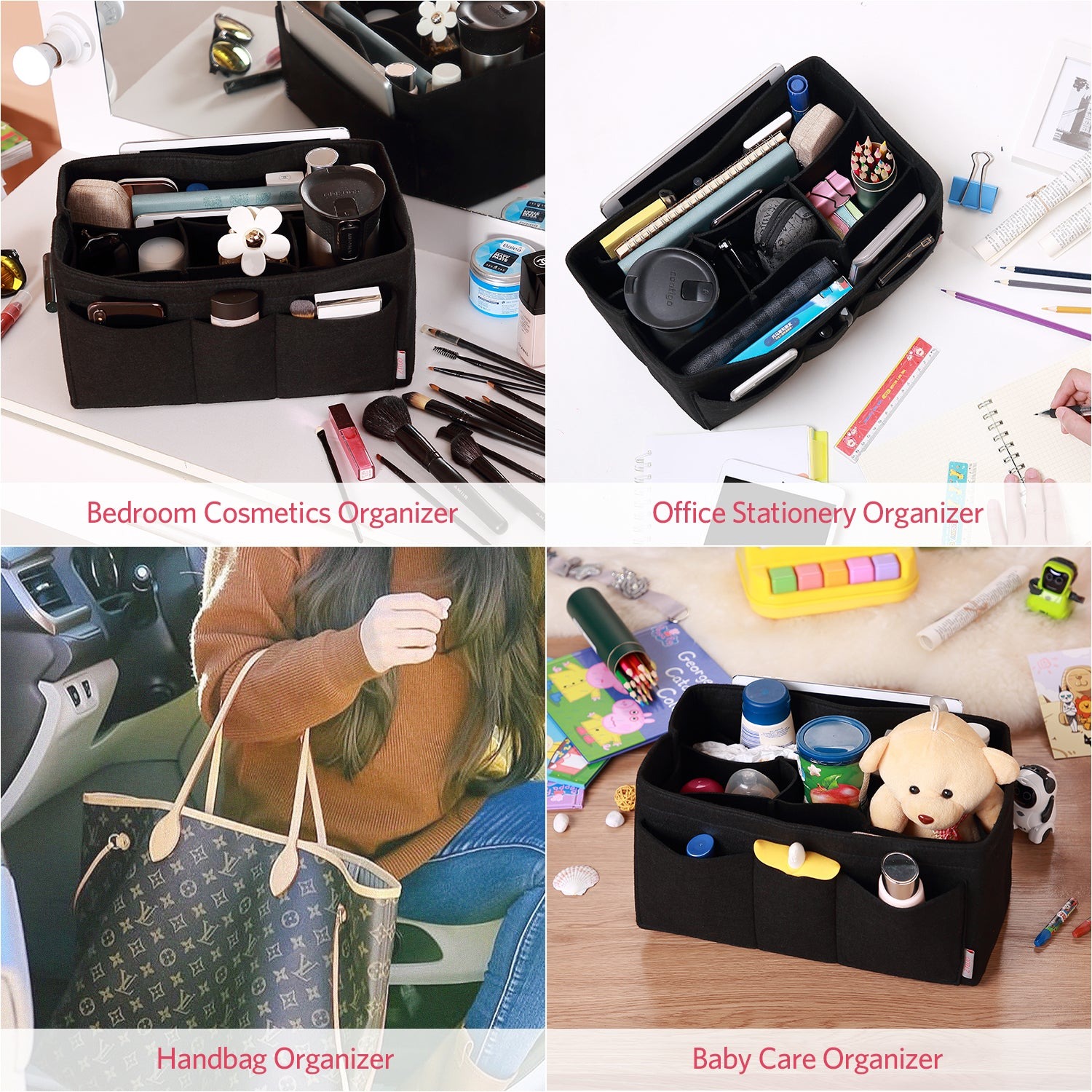 Filzeinlage-Beutelorganizer für Handtasche – Passt für LV Speedy 25 / 30 / 35 / 40, Neverfull MM / GM product image 24