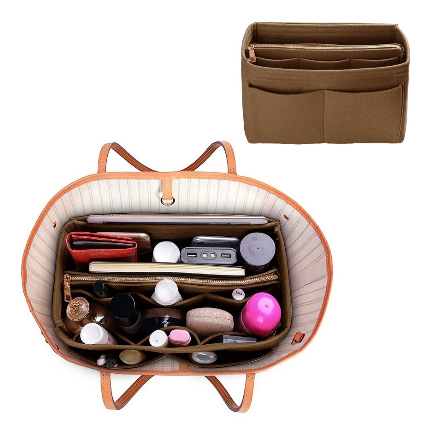 Taschenorganizer für LV Speedy Neverfull Tote – 6 Größen, Filz-Tascheneinsatz mit Reißverschluss product image 63