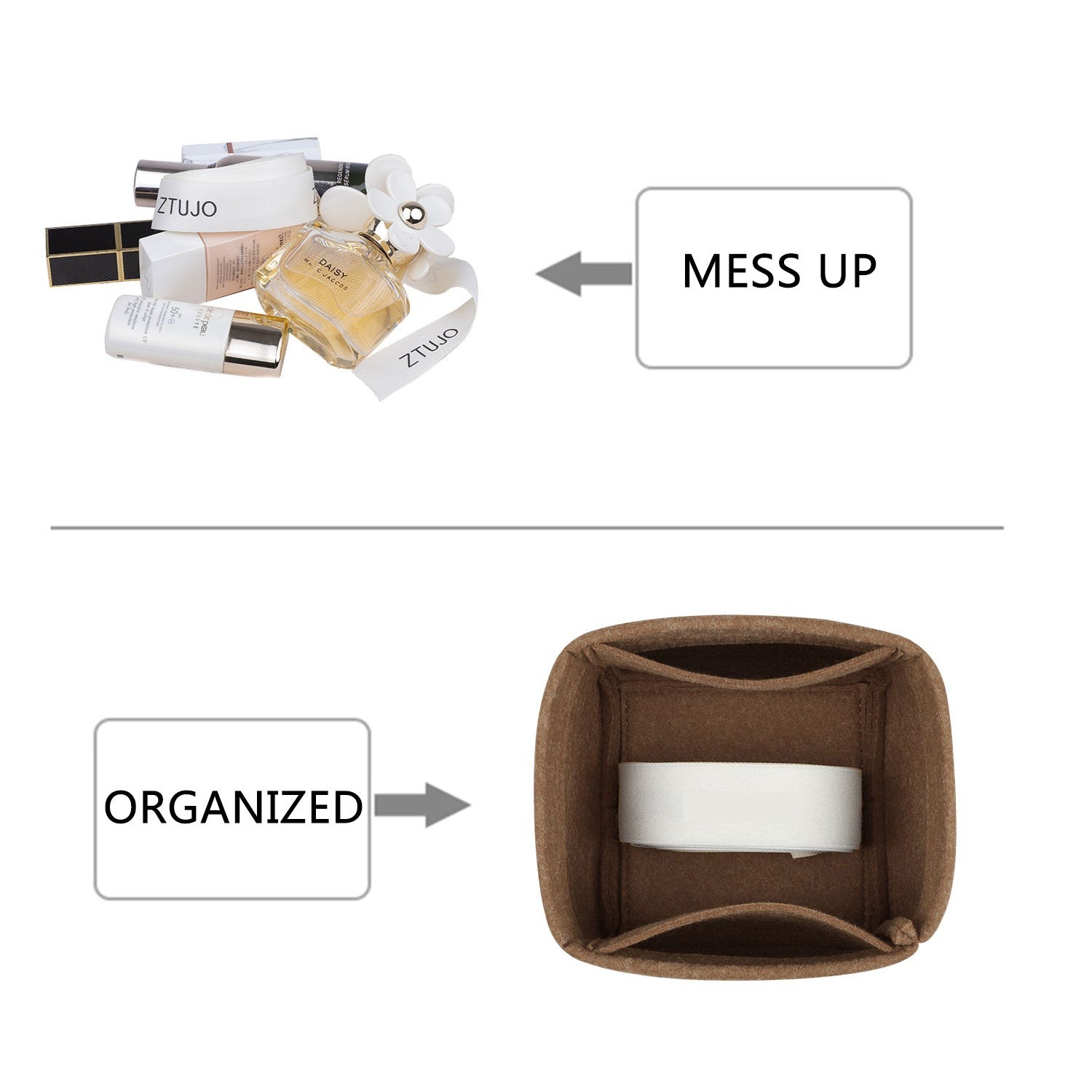 INNERBAG Premium Geldbörsen-Organizer für LV Noé Geldbörse – Hellbraun / Custom product image 4