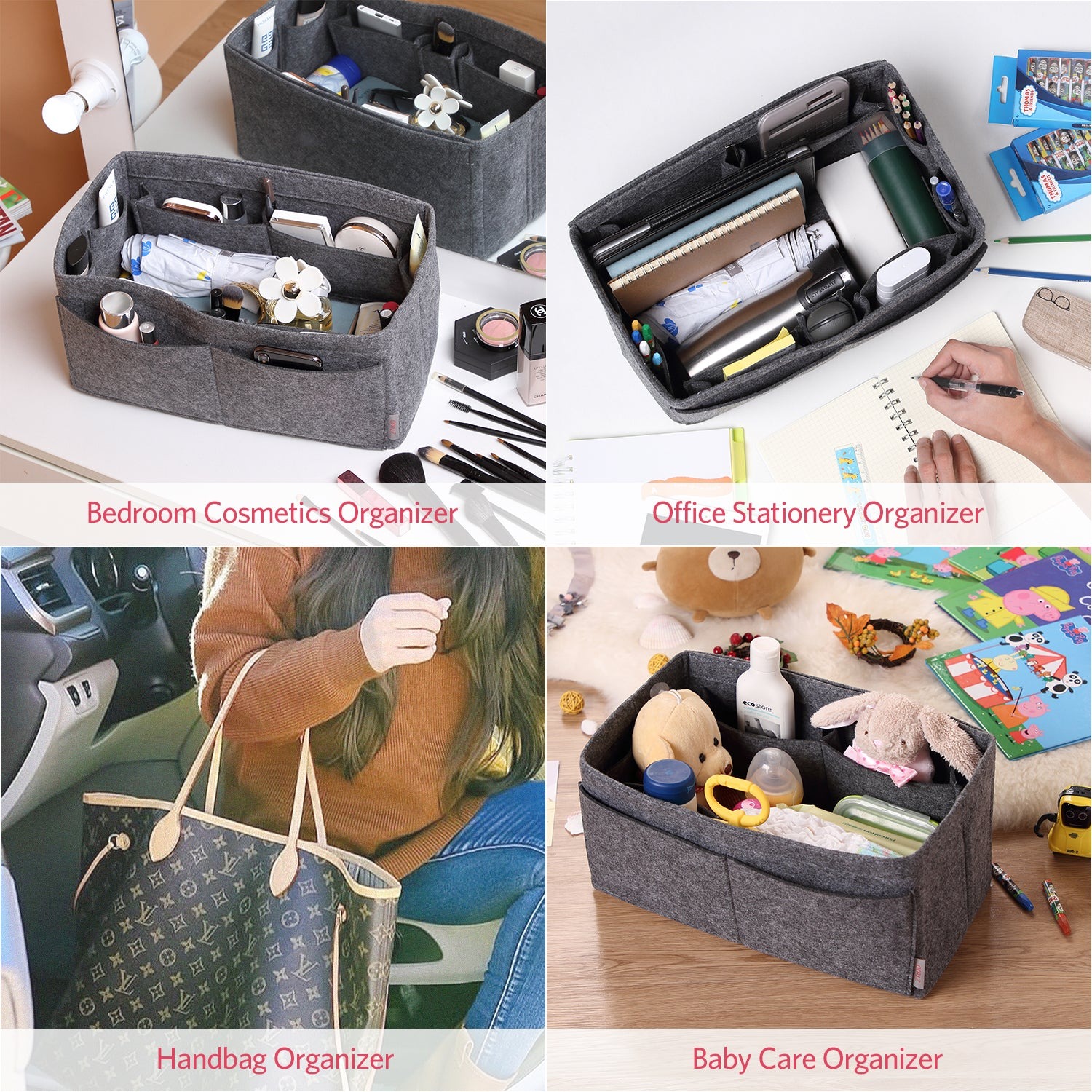 Filz Handtaschen-Organizer – Extra Large (passt für Speedy 40 / Neverfull GM) detail image 20