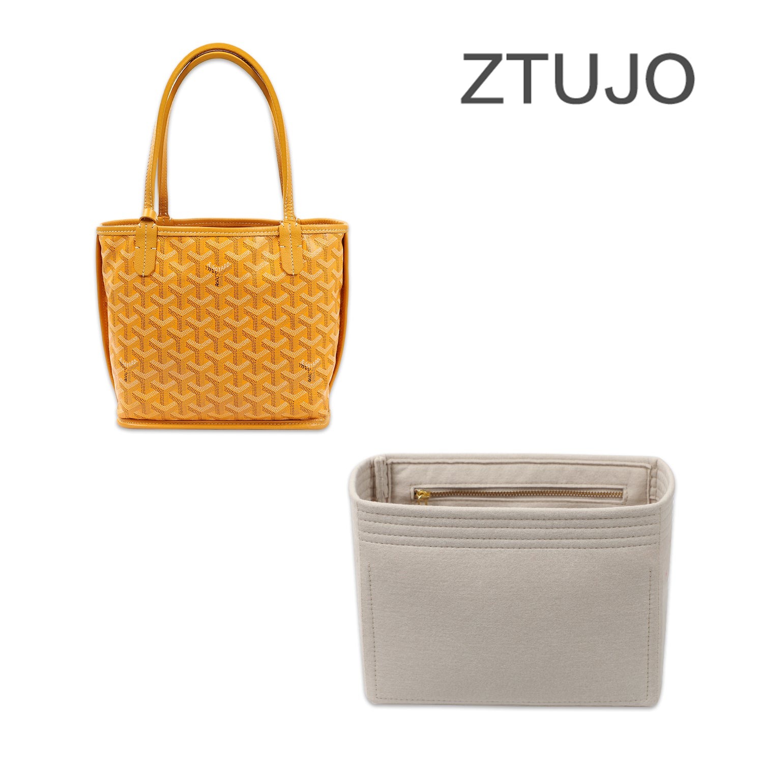 Premium Handtaschen-Organizer für Goyard Anjou Mini / PM / GM – 6 Fächer, ultraweicher Filz product image 2