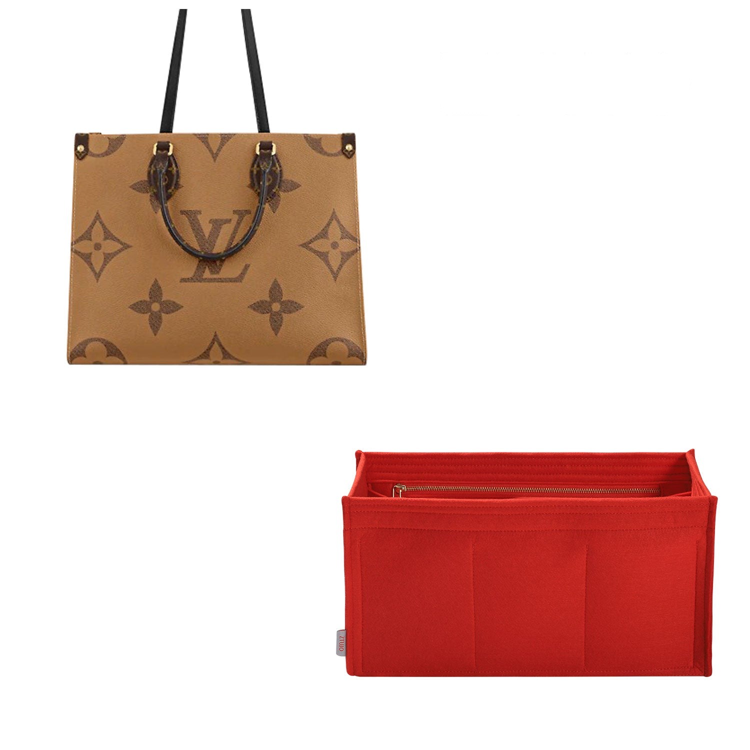 Taschenorganizer für LV ONTHEGO BB / PM / MM / GM – 8-taschiger Filzeinsatz für Handtaschen product image 6