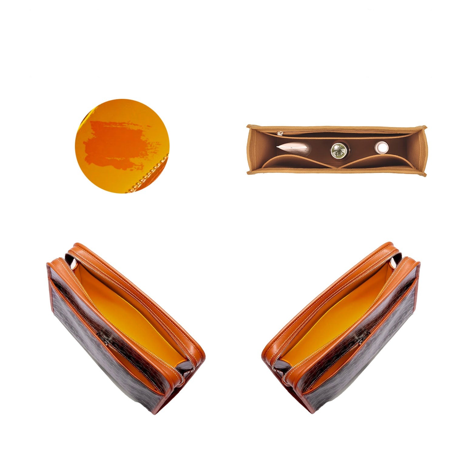 Premium Geldbörsen-Organizer für Goyard Jouvence MM / GM – Filz-Einlage für Handtaschen product image 4