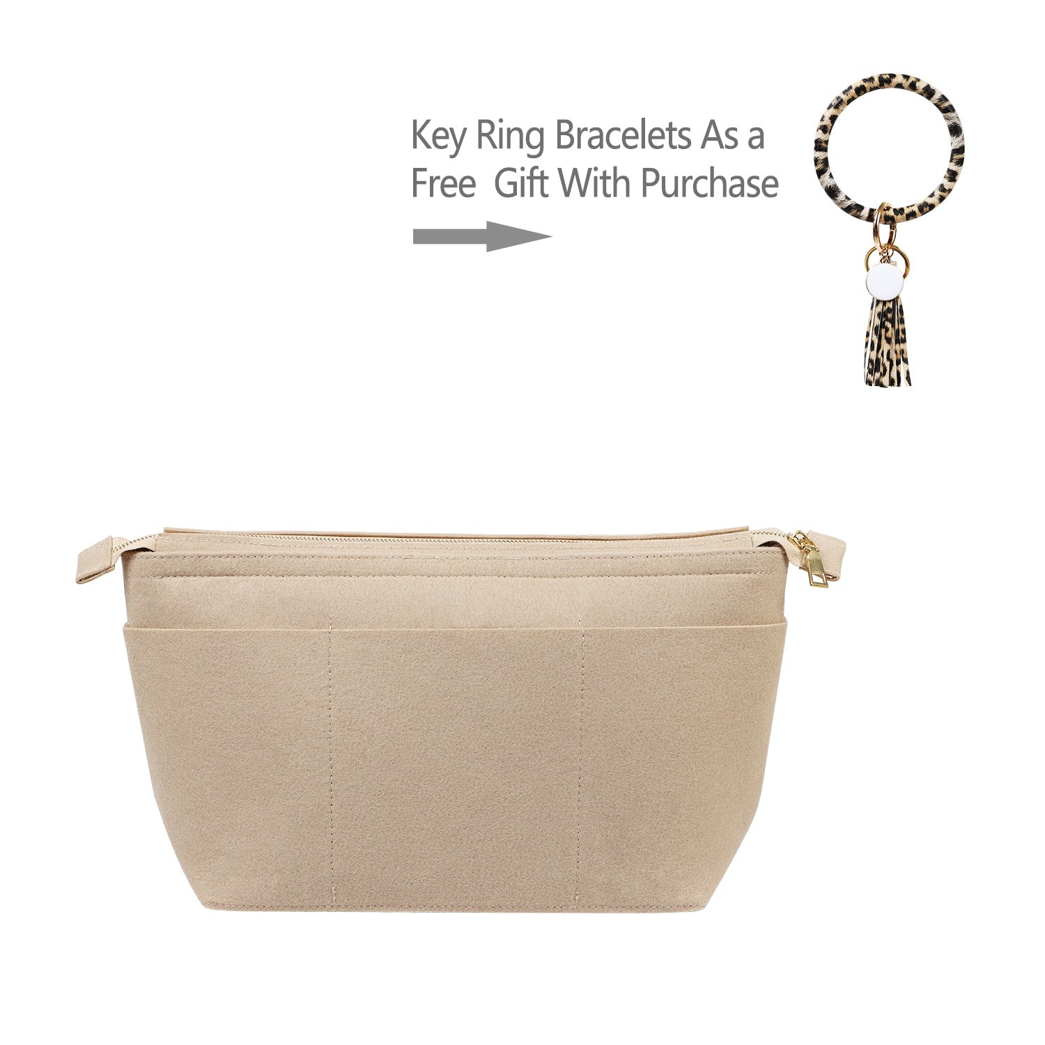 Filz-Handtaschenorganizer mit Schlüsselring-Armbändern für LV Speedy Neverfull Tote product image 5