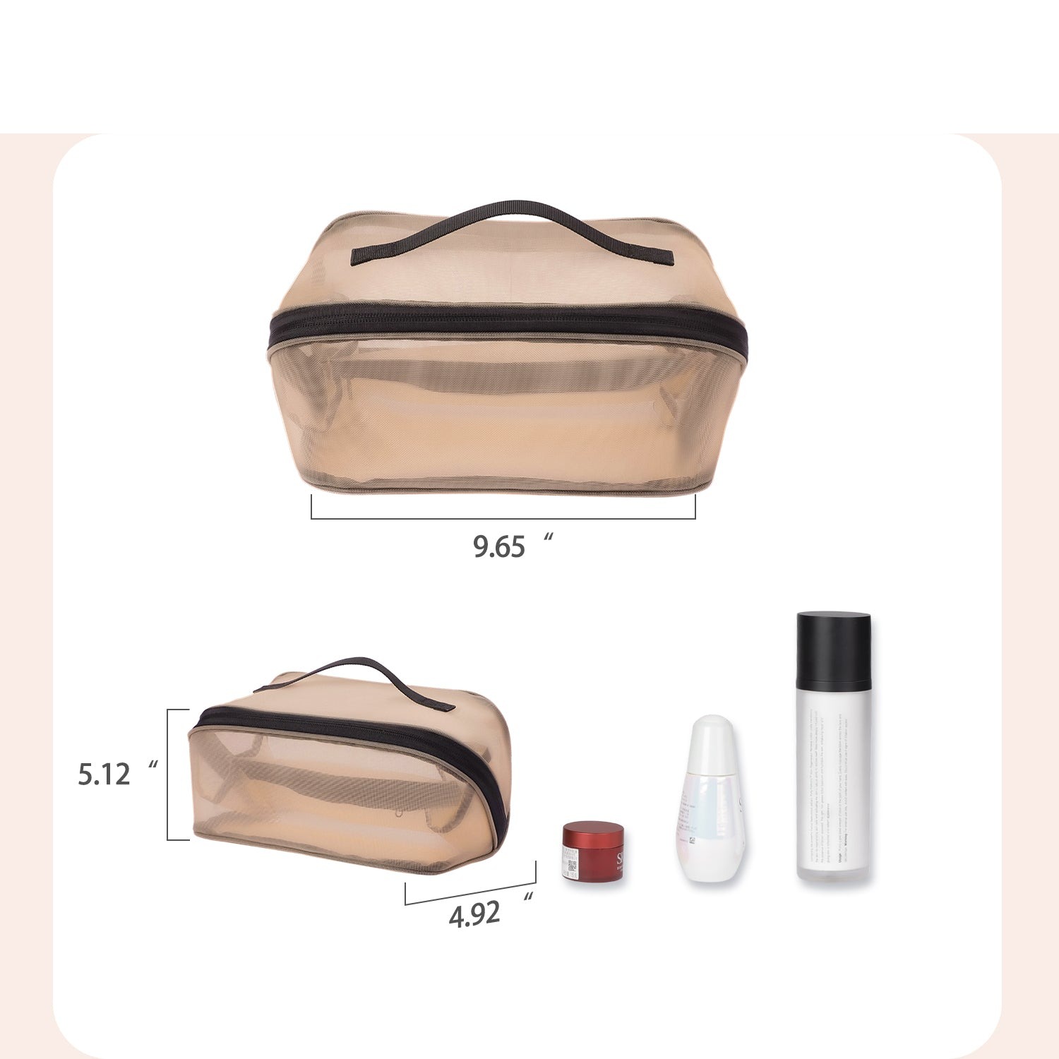 Reise-Kosmetiktasche, Kosmetiktasche mit großem Fassungsvermögen für Frauen, Kulturbeutel aus Mesh mit Organizer-Einteilung und Tragegriff product image 13