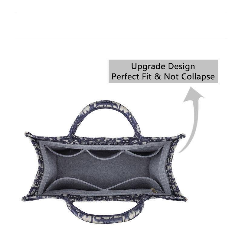 Organizer für Dior Book Tote Medium 36 cm / 2022 Neue kleine Größe 26,5 cm / Groß 42 cm – Filzeinlage mit 6 Taschen product image 4