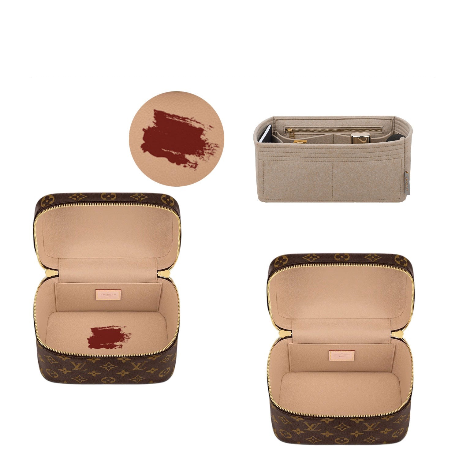 Premium Geldbörsen-Organizer für LV Nice Nano / Mini / BB – 7 Fächer, YKK-Reißverschlüsse product image 5