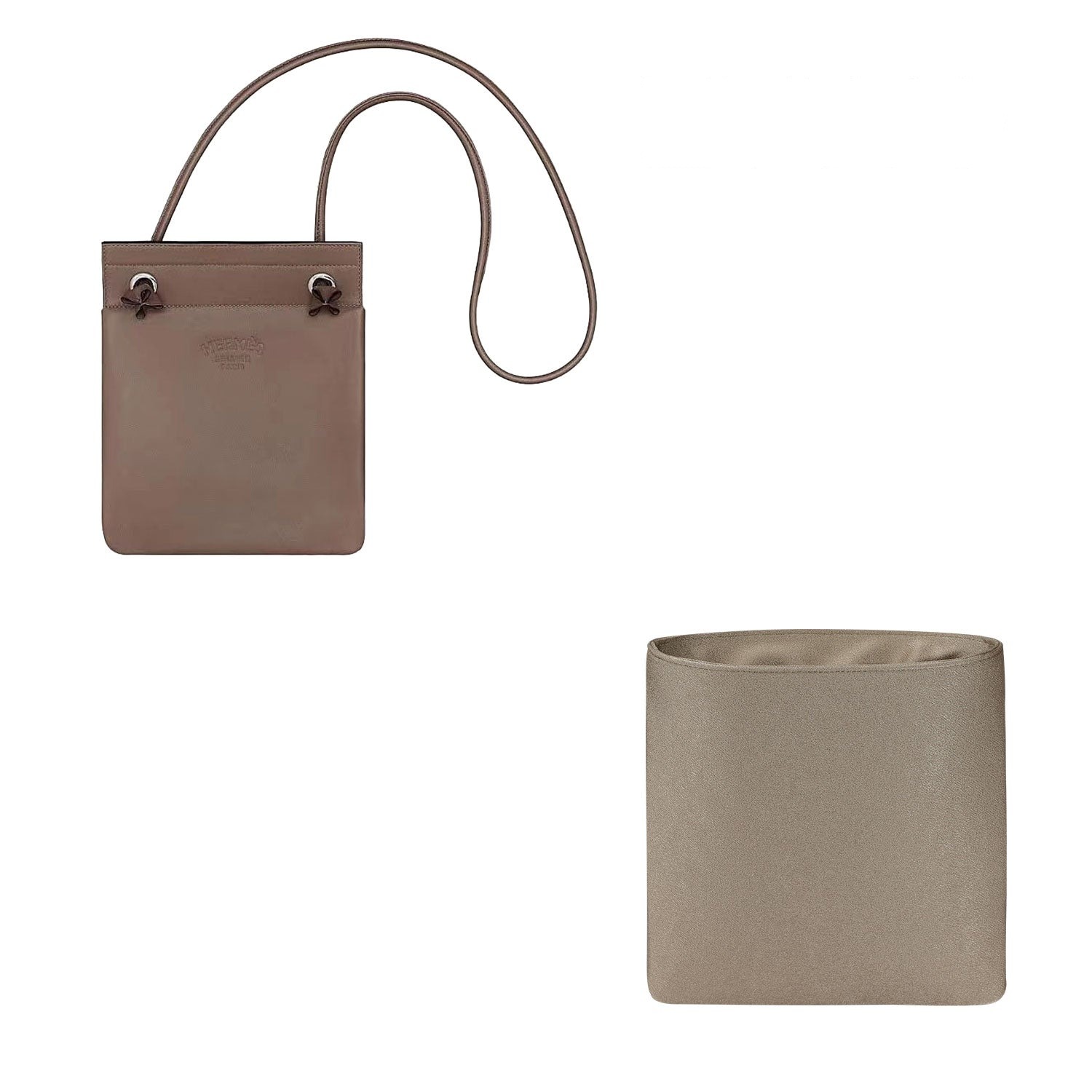 INNERBAG Taschenorganizer für Hermes Aline Mini / Small – Seide & Satins, 2 Taschen